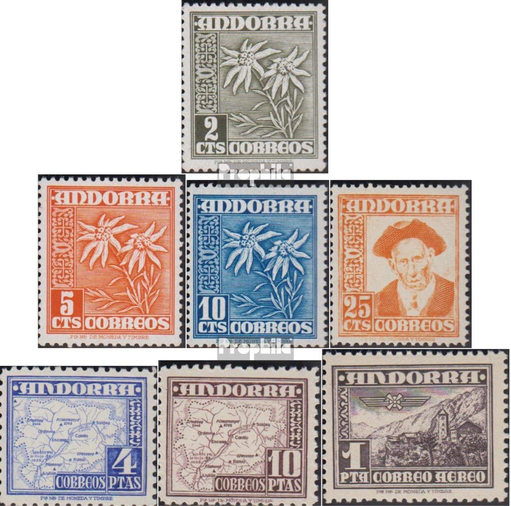 Prophila Collection Andora — Poczta hiszpańska 52-58 (kompletne wydanie.) rocznik 1951 kompletna poczta ** MNH 1951 symbole (znaczki pocztowe dla kolekcjonerów)