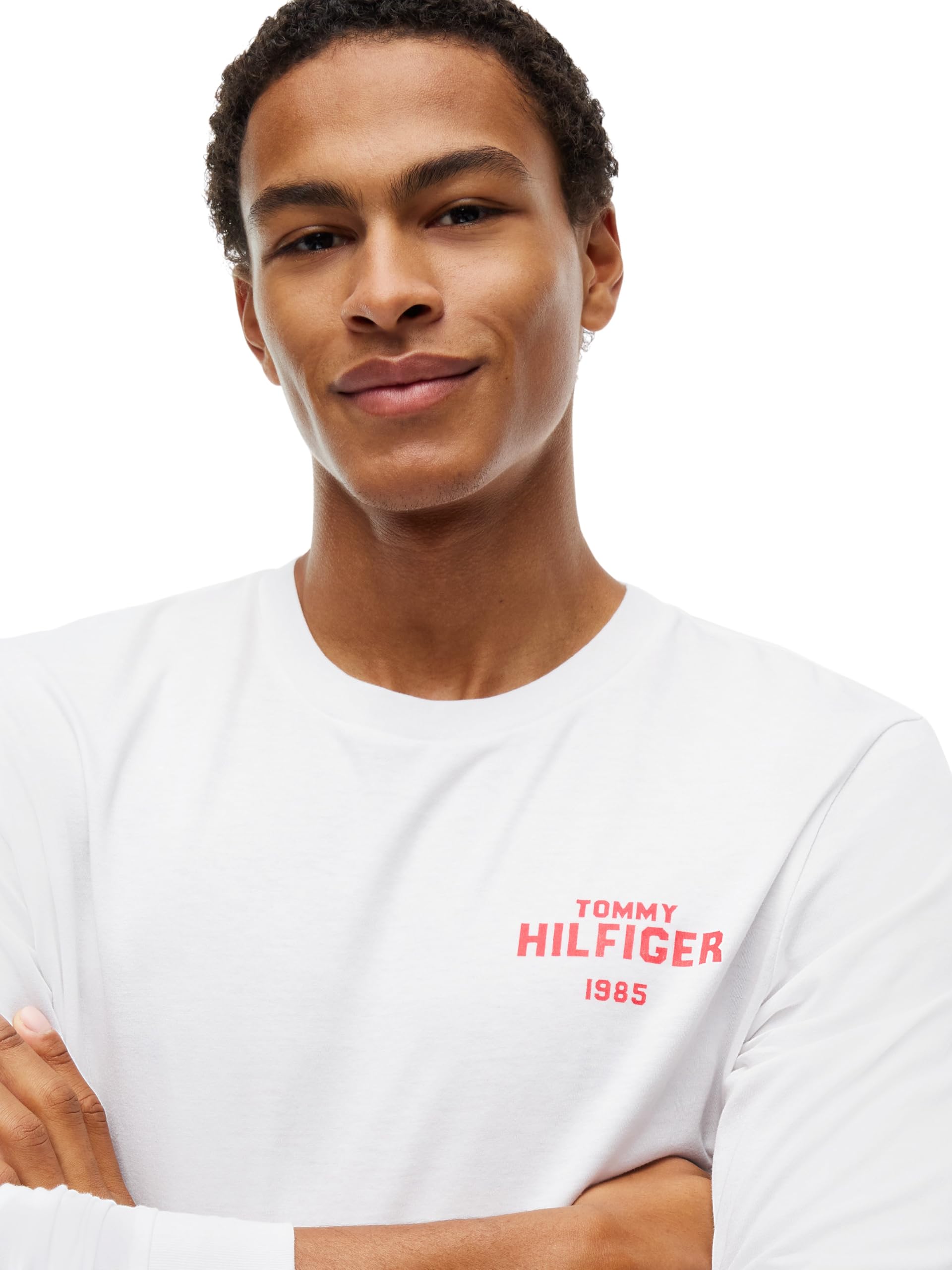 Tommy Hilfiger Herren Hilfiger 1985 Graphic Ls Tee Mw0mw44879 L/S T-Shirt