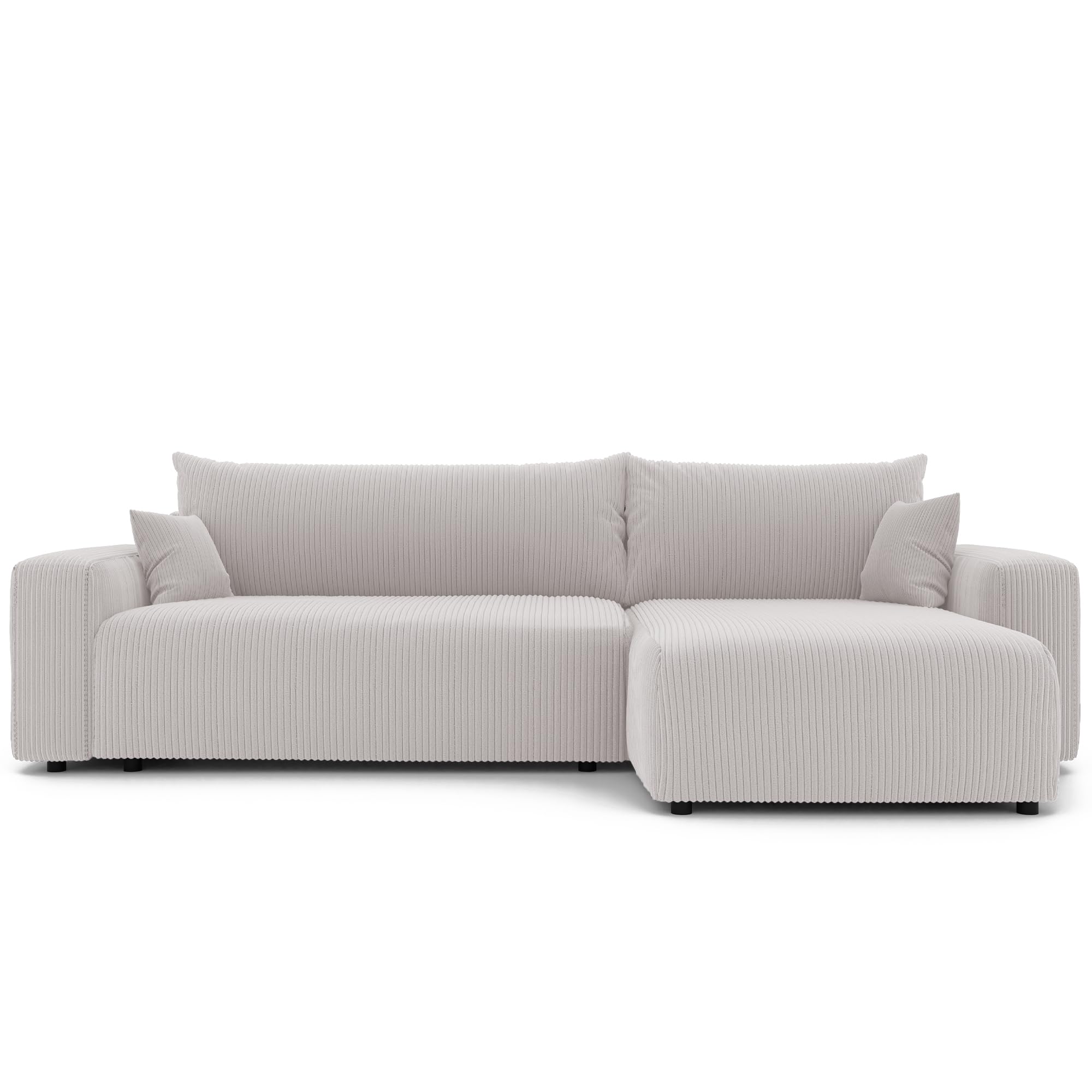 Ecksofa XL mit Schlaffunktion und Bettkasten 278 x 145 cm Beige