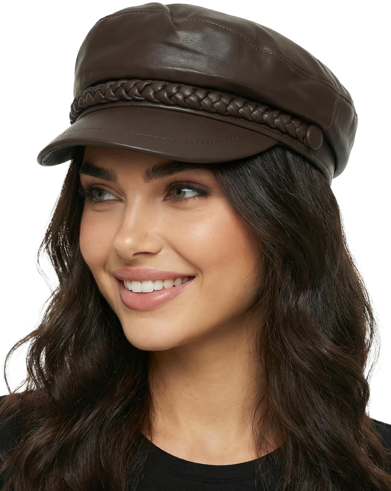 Funky Junque Greek Fisherman Newsboy Cap, Cotton Captains Bakerboy Hat