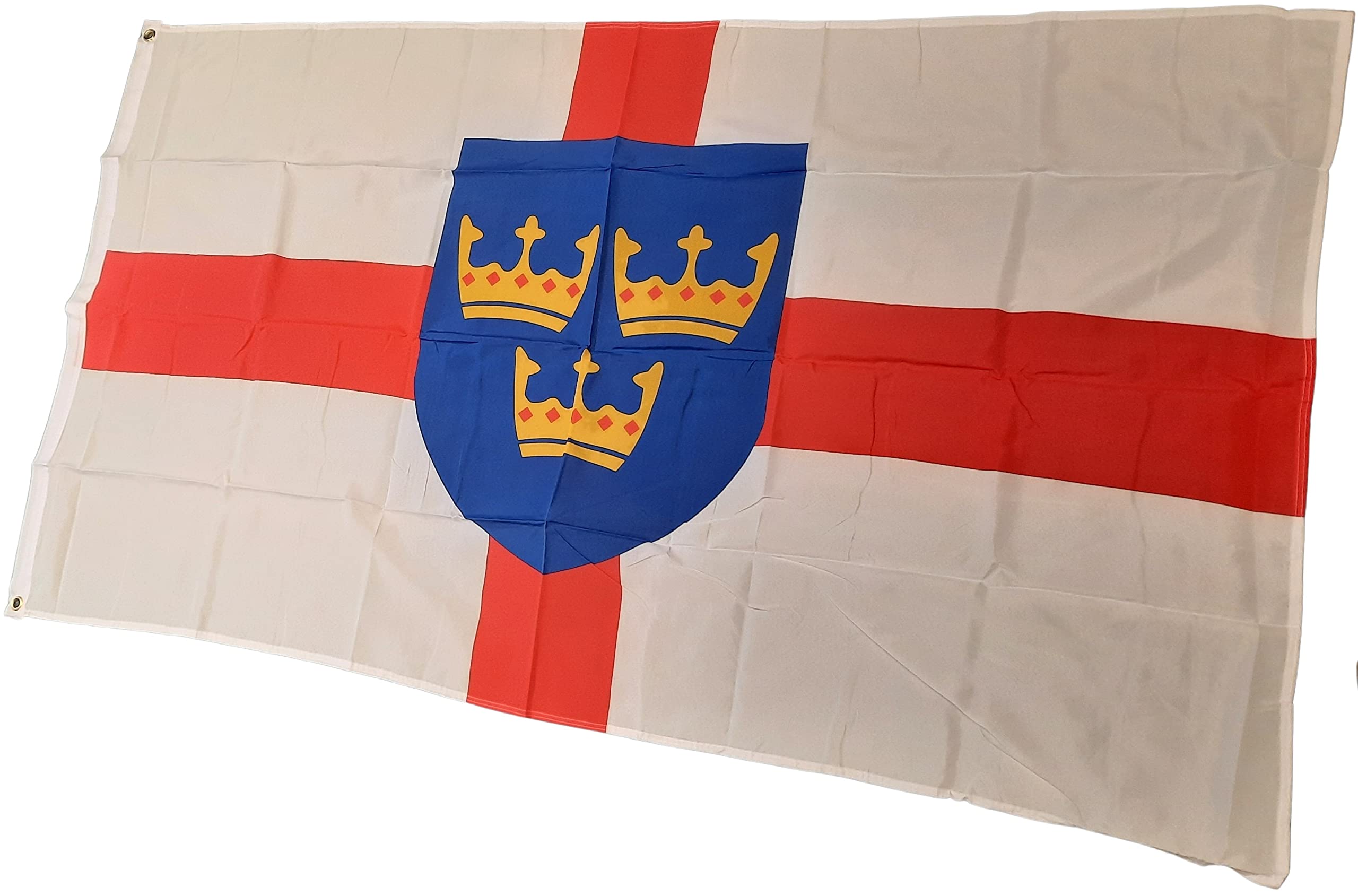 NWFlags East Anglia Flag 5ft x 3ft 75d Premium Polyester Suitable For Flagpoles | Strong Polyester 5x3 foot material flag with Eyelets