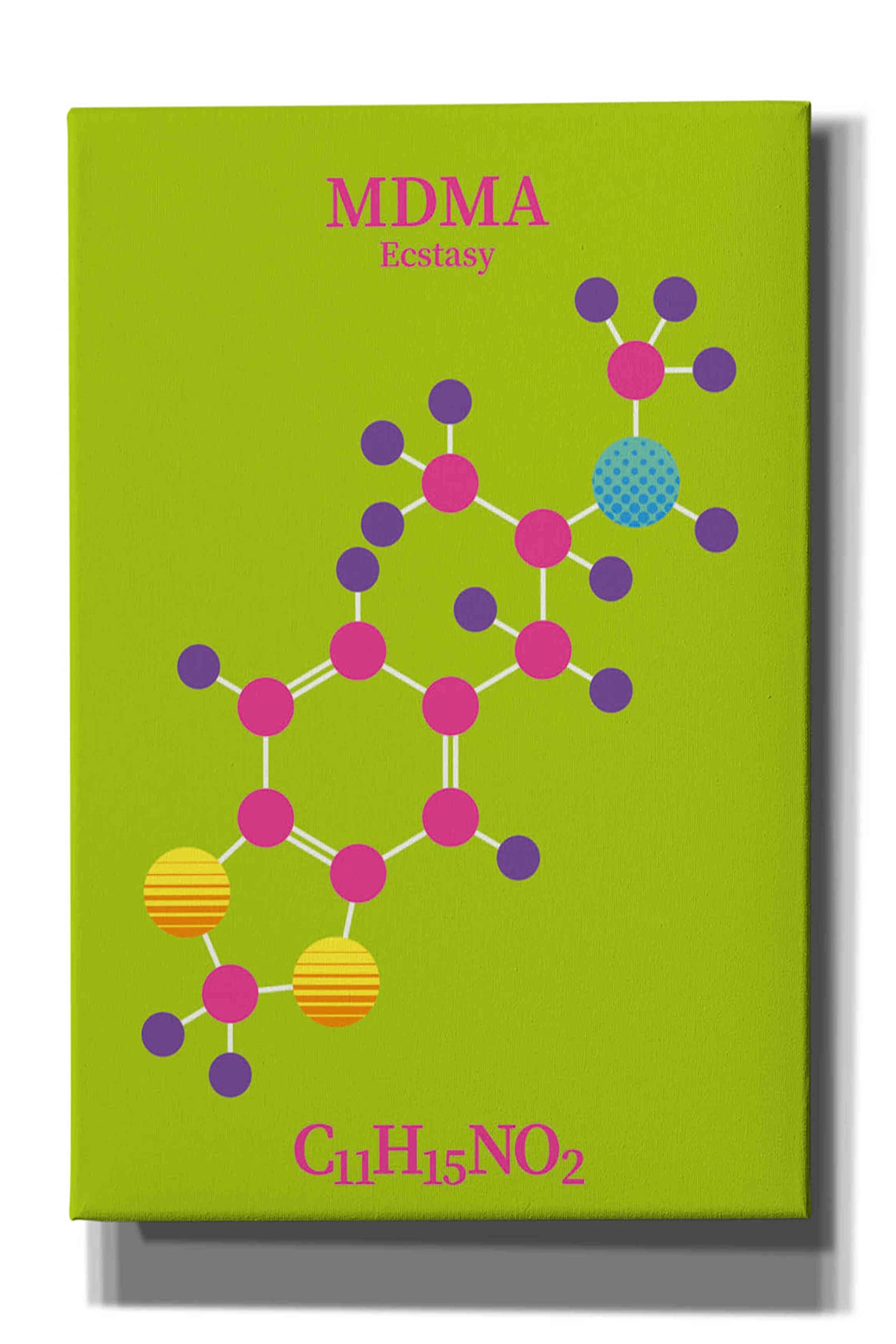 Epic Graffiti 'MDMA Molecule 2' by Epic Portfolio, Giclee Canvas Wall Art, 40