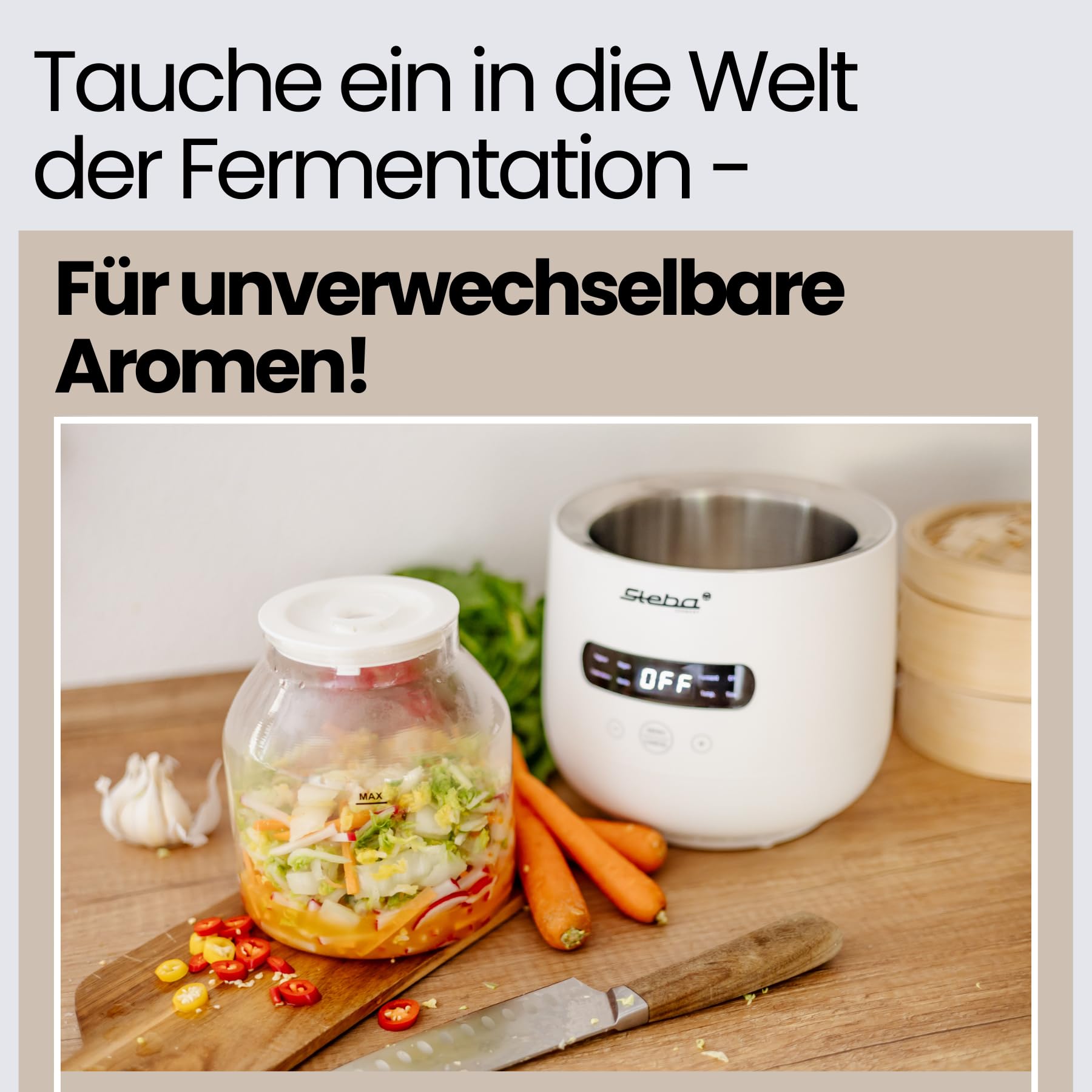 Steba JM 4 Joghurt-Maker | 1 Joghurtglas 2 l, 1 Joghurtglas 1,3 l, 5 Automatikprogramme, Leichte Reinigung