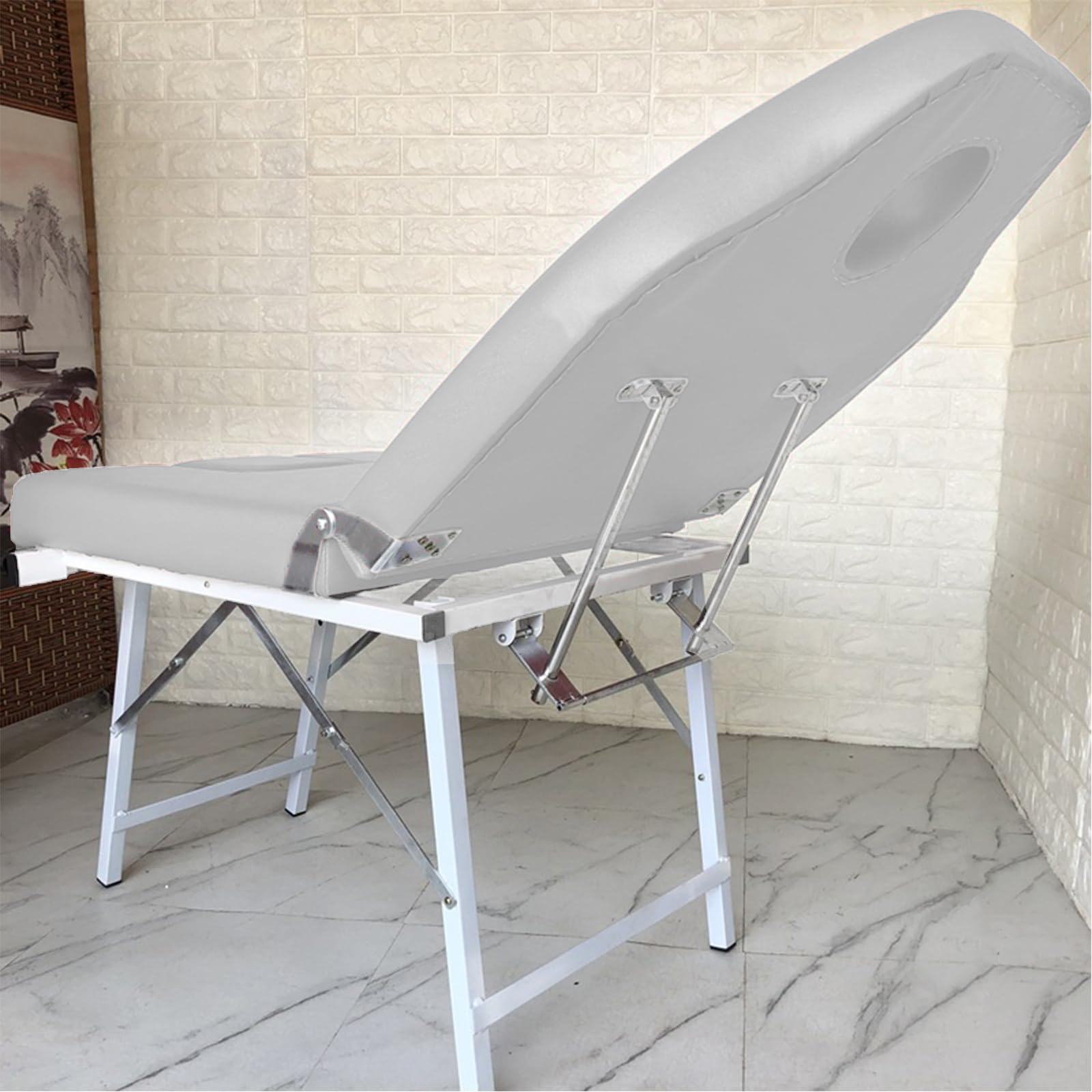 Sedia per visita ginecologica, lettino pieghevole portatile per visita medica, tavolo da parto per chirurgia ginecologica, sedia per allattamento privata medica (white)