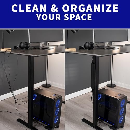 Miniatura 2 de VIVO DESK-AC01-1MB - Canal de gestión de cables vertical magnético de acero de 14 pulgadas, organizador de cables, cubierta para el hogar y la