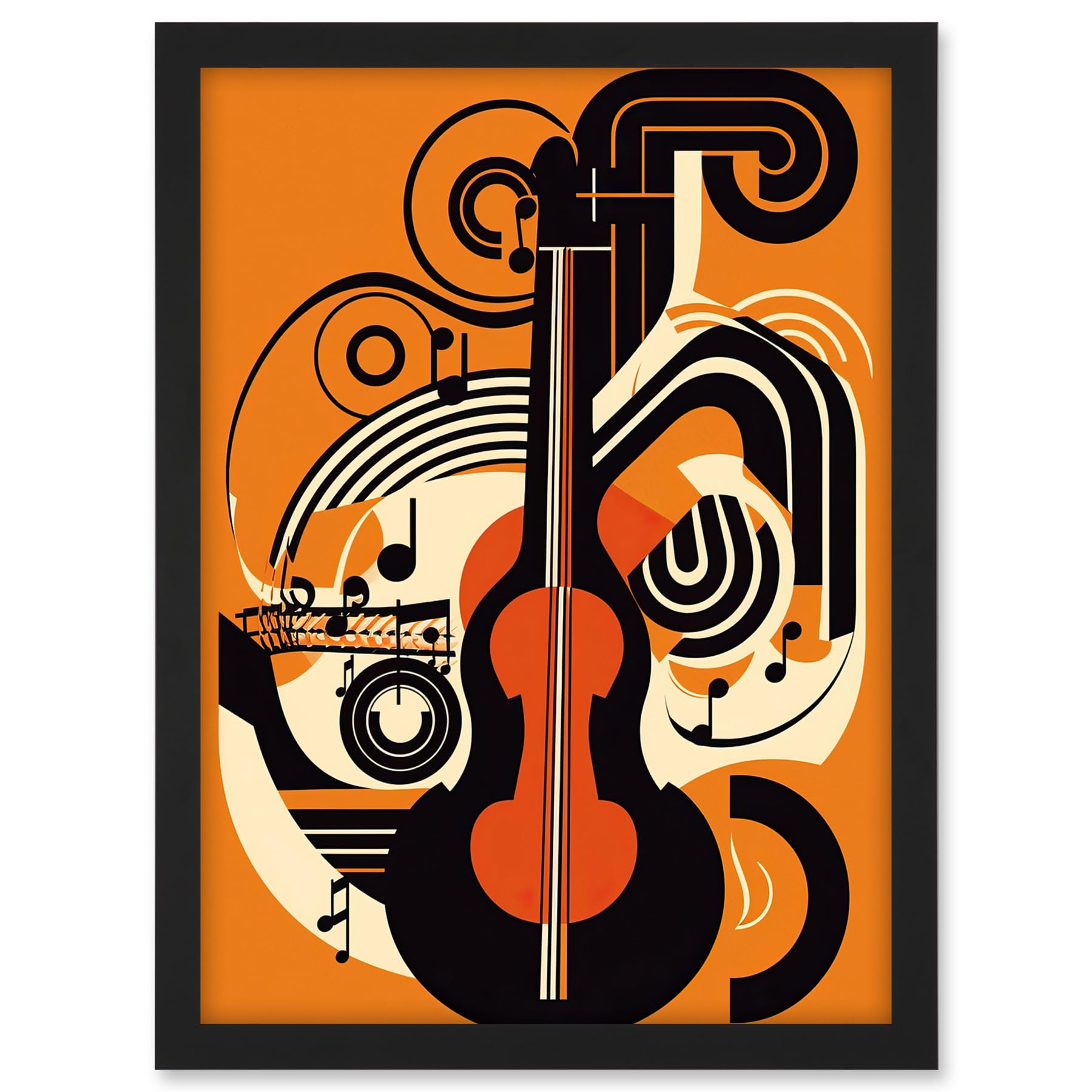 Artery8 Abstract Guitar Graphic Music Poster Illustration Artwork Framed A3 Wall Art Print