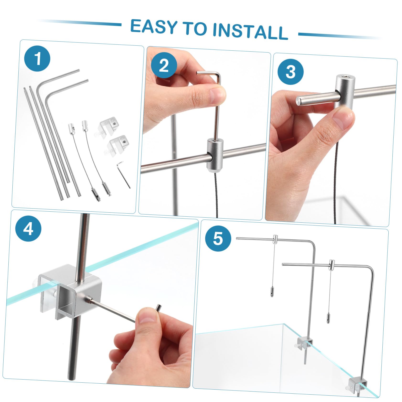 Nobleza - Luce LED Per Acquario, Pesci Serbatoio Lampada Illuminazione Per Piante Da Acquario Con Diversa Tensione Lunghezza(40 Cm 2 W, Luce Bianca