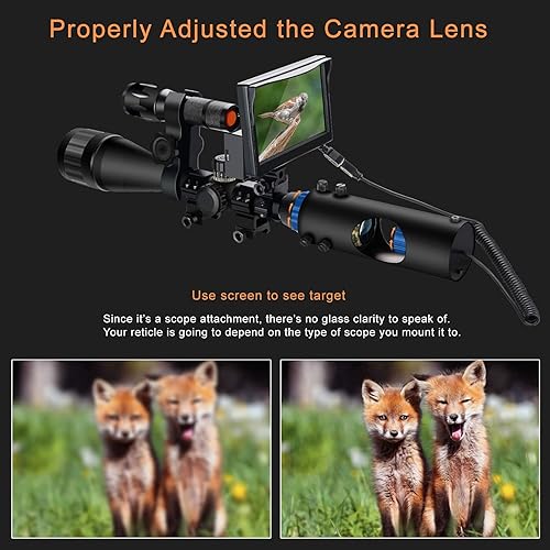 Miniatura 7 de Bestsight Alcance de visión nocturna para rifle con CCD y linterna para alcance del rifle, de noche al aire libre, óptica de caza