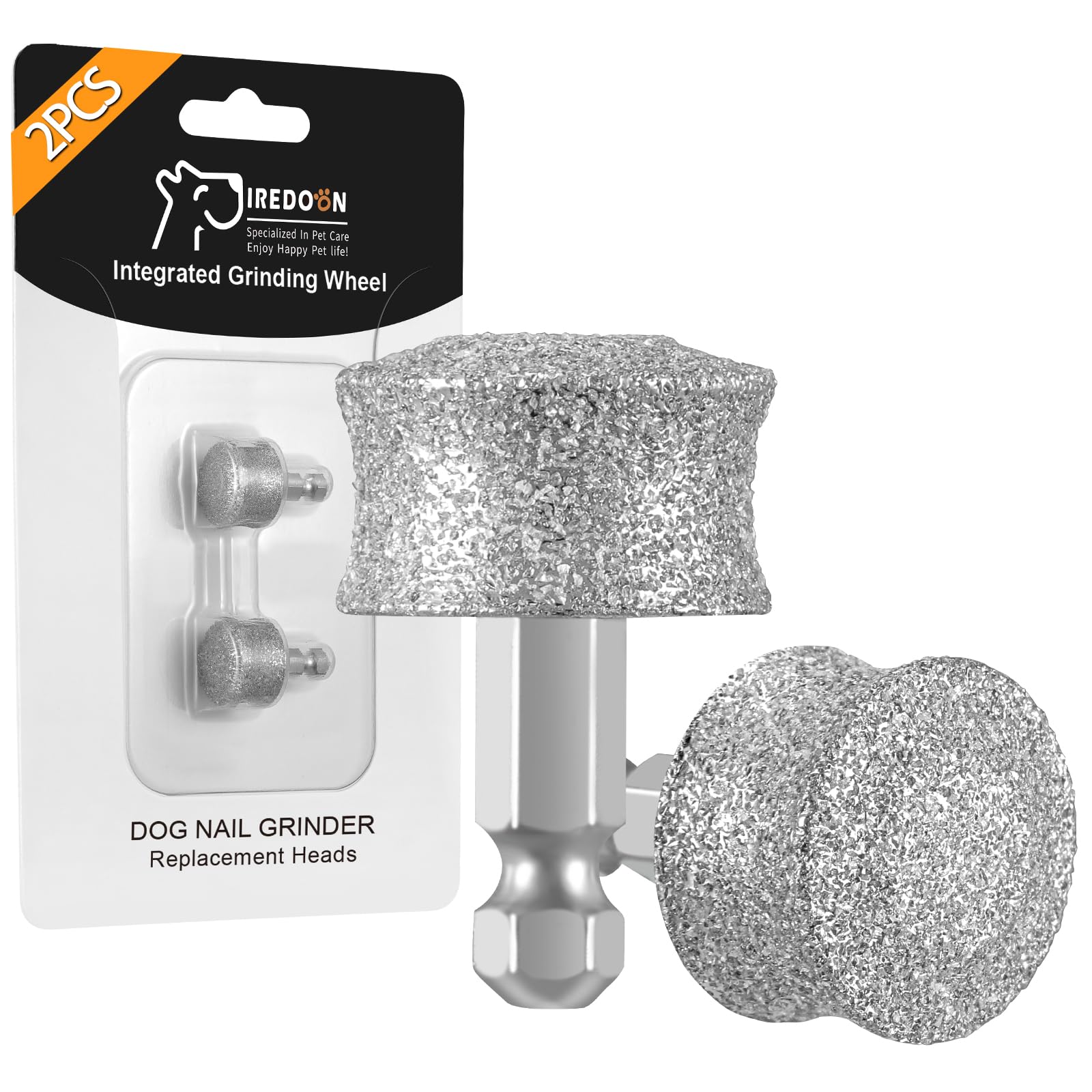 IREDOON Dog Nail Grinder Replacement Head-Integrated Grinding Head for Casfuy and Most Brands, Highly Efficient, Safe and Durable (2pcs)