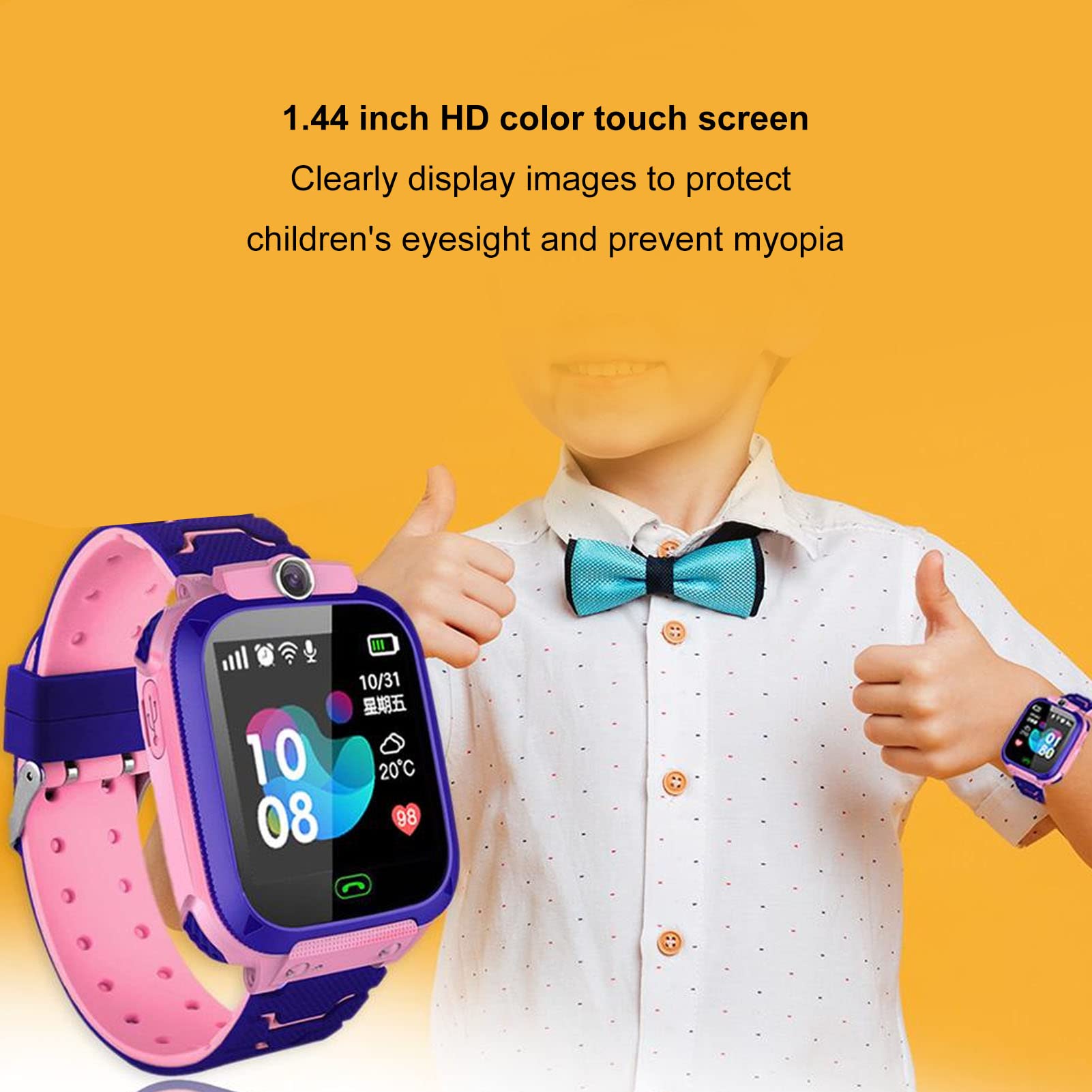 Inteligentny Zegarek, Smartwatch dla Dzieci dla Chłopców Dziewcząt, Zegarek dla Dzieci z Telefonem Komórkowym z 2-kierunkową kamerą Odtwarzacz Muzyki Wideo Zegar SOS, Zabawki dla