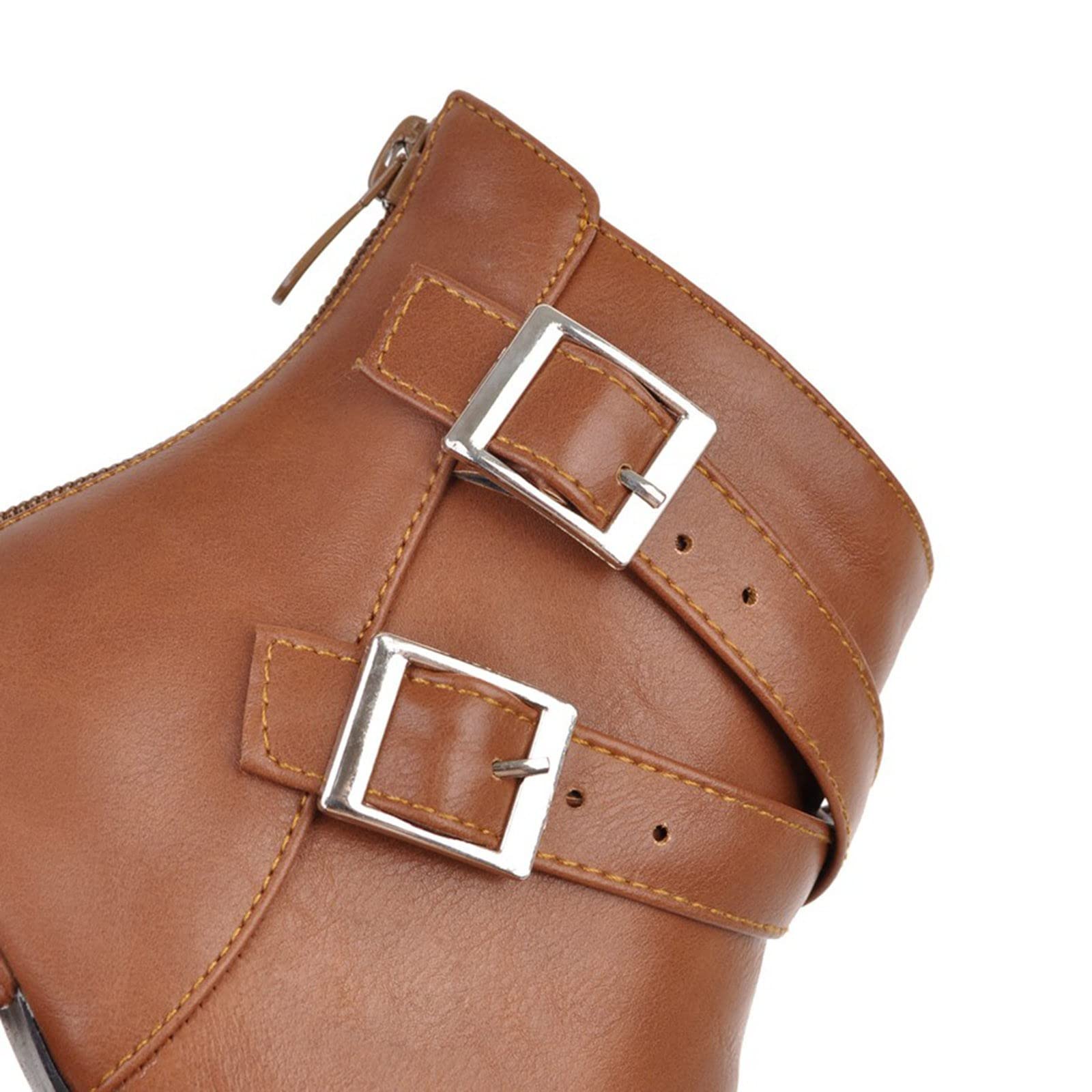 Stivali Pioggia Donna Comfort in Pelle Antiscivolo Laterale E Lacci Motivo Stampato a Stivali Alti al Western Stivaletti da Pioggia Lunghi con Cerniera Leggero Antiscivolo Scarpe