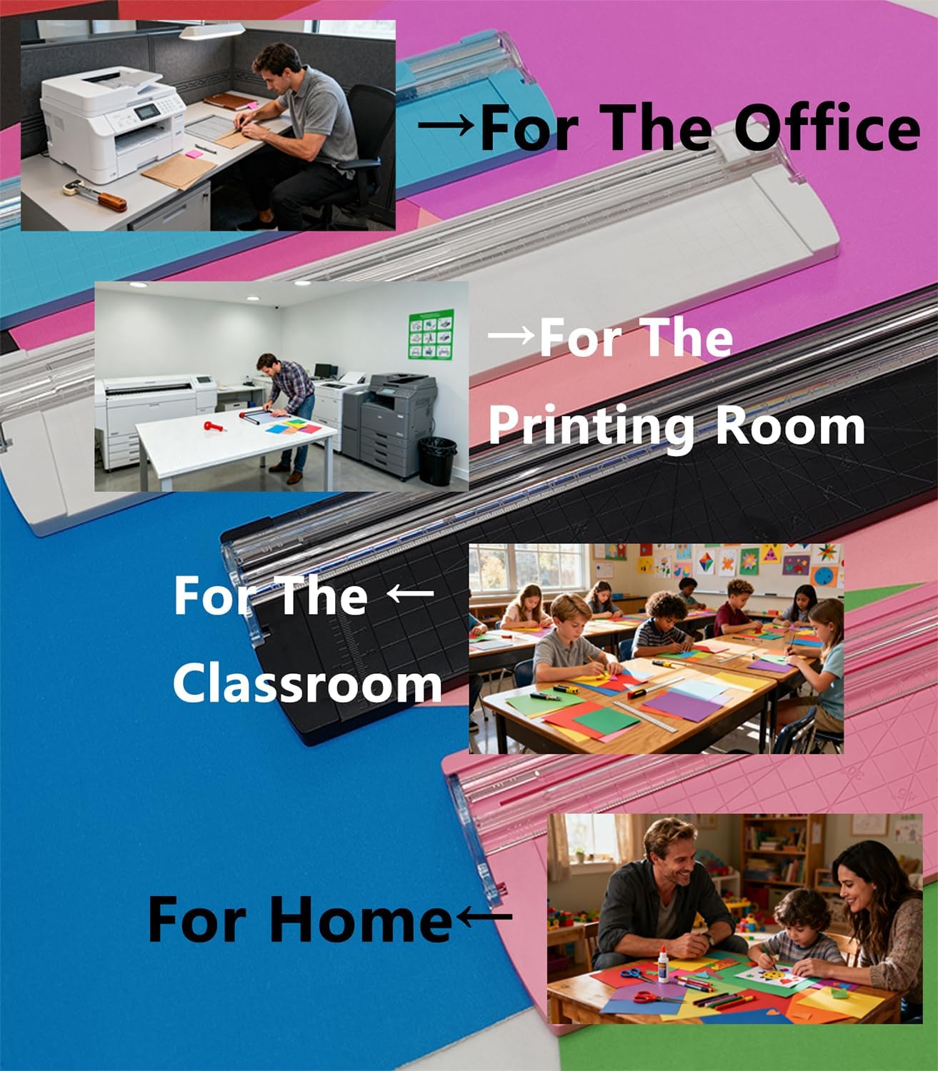 A4 Paper Cutter,14.5Inch Aluminum Alloy Blade Straight Trimmers with Protractor Ruler,Scrapbook Paper Cutters for Coupon,Cardstock,Label,Christmas and Birthday Gifts(1PC,Black)