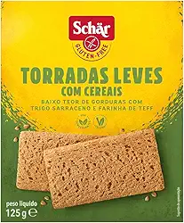 TORRADAS LEVES COM CEREAIS 125G- TORRADAS LEVES INTEGRAIS S/ GLÚTEN S/ LACTOSE