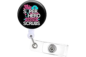 Superhero Nurse RN Scrubs Badge Reel Retractable ID Badge Holder, Super Hero...