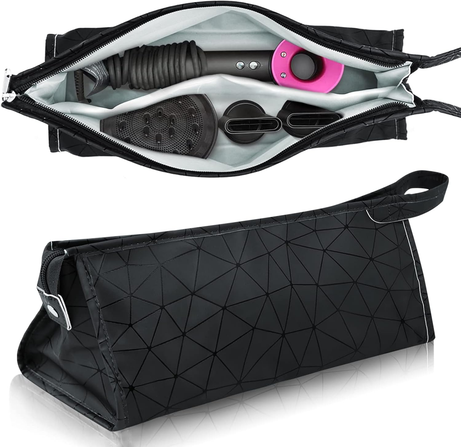 Newthinking PU Leather Hair Dryer Storage Bag Compatible with Dyson Supersonic Dryer, Travel