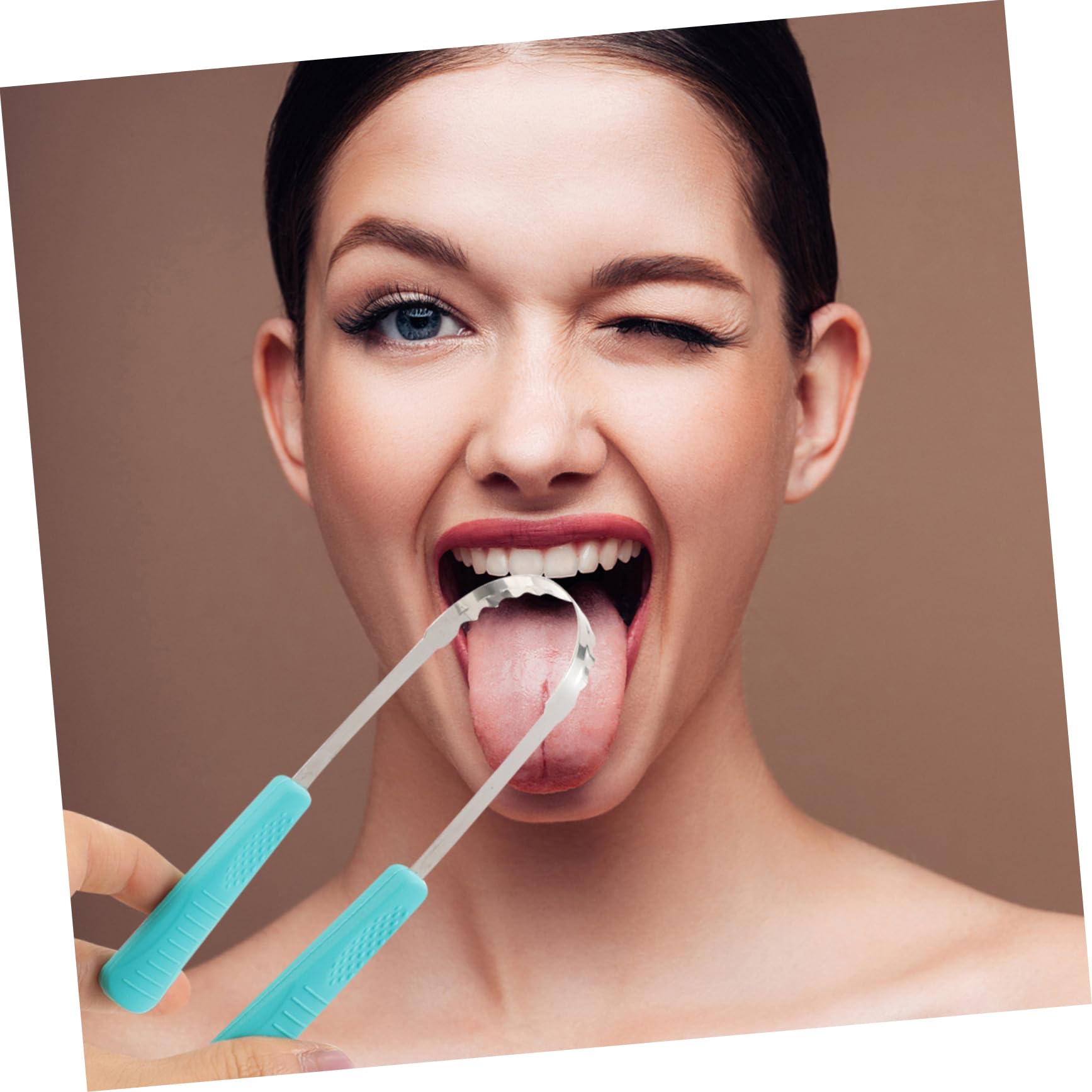 FOYTOKI Stainless Steel Tongue Scrapers 5pcs Adult Tongue Brush for Cleaning for Bad Breath for Freshness