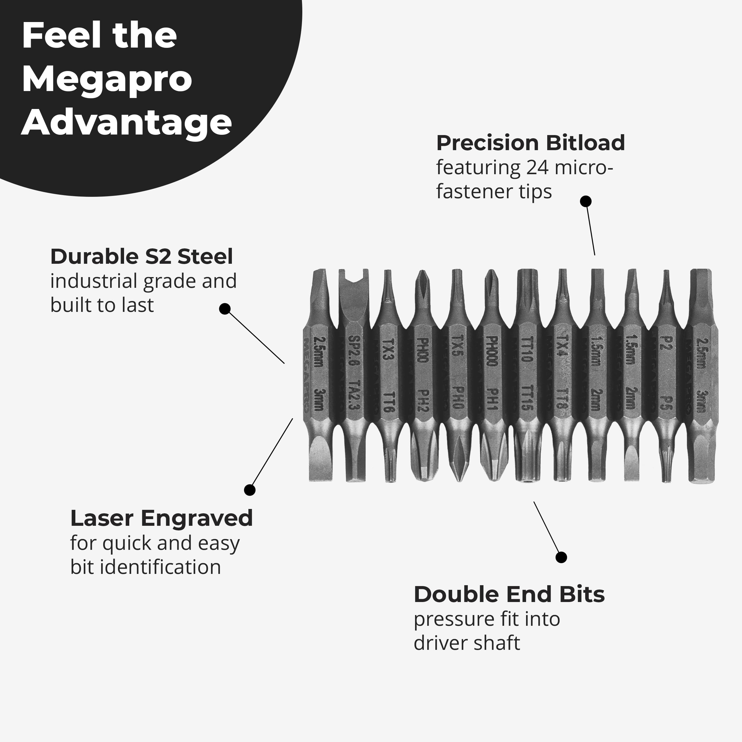 Megapro Bit Pack - 24 Precision Double-Ended Bits -3
