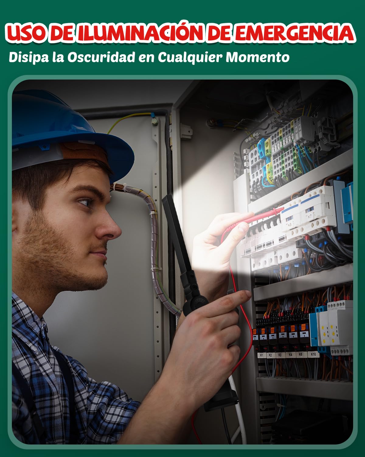 Coquimbo Regalo Hombre Linterna Taller LED Recargable, Linterna Portátil de Trabajo Lámpara de Inspección con Magnética Base y Gancho para Taller Cámping Emergencia(2 Piezas, Negro)