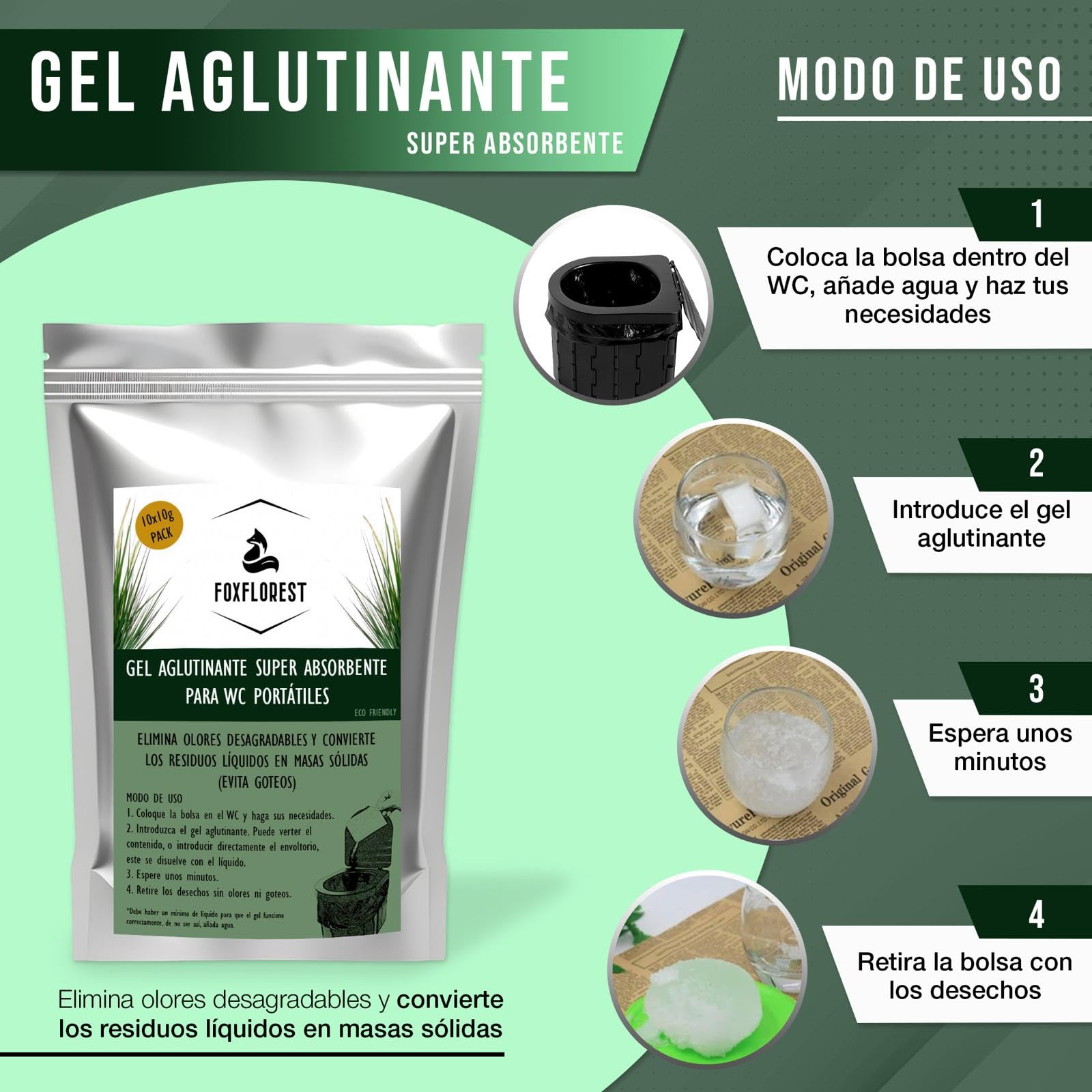 WC Portátil Kit para Adultos y niños. Incluye Tienda Ducha Camping/Cambiador, WC Portátil y Gel Aglutinante Super Absorbente para residuos Ideal para Festivales.