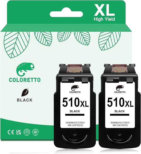 Cartouche Encre Canon 510XL Noir - Pack de 2 - COLORETTO - Haute capacité