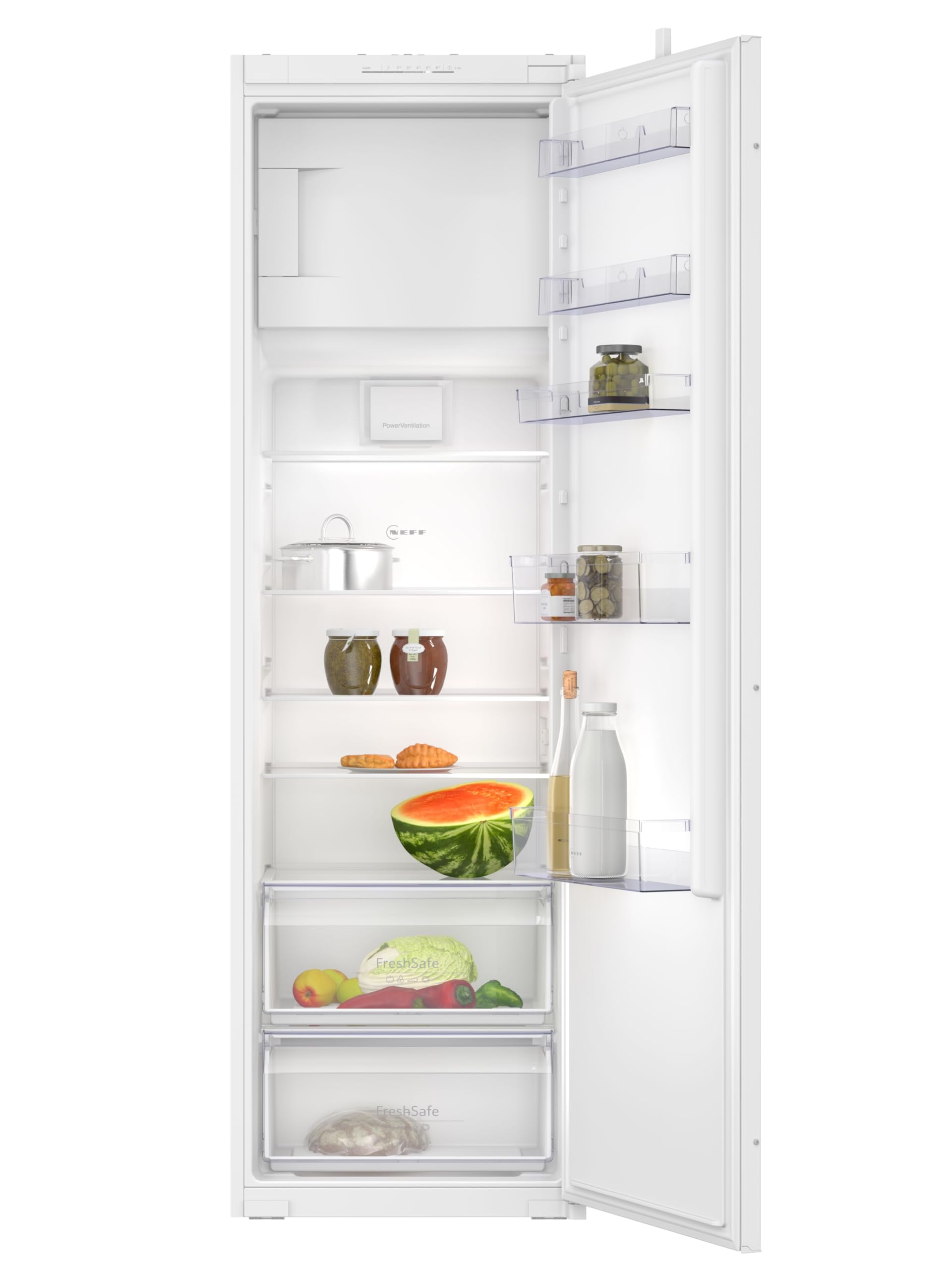 NEFF KI2821SE0, N 30, vollintegrierbare Einbau-Kühl-Gefrierkombination, 177,5 x 56 cm, Nutzinhalt gesamt: 280 l, Nutzinhalt Kühlraum: 246 l, Gefrierraum: 34 l