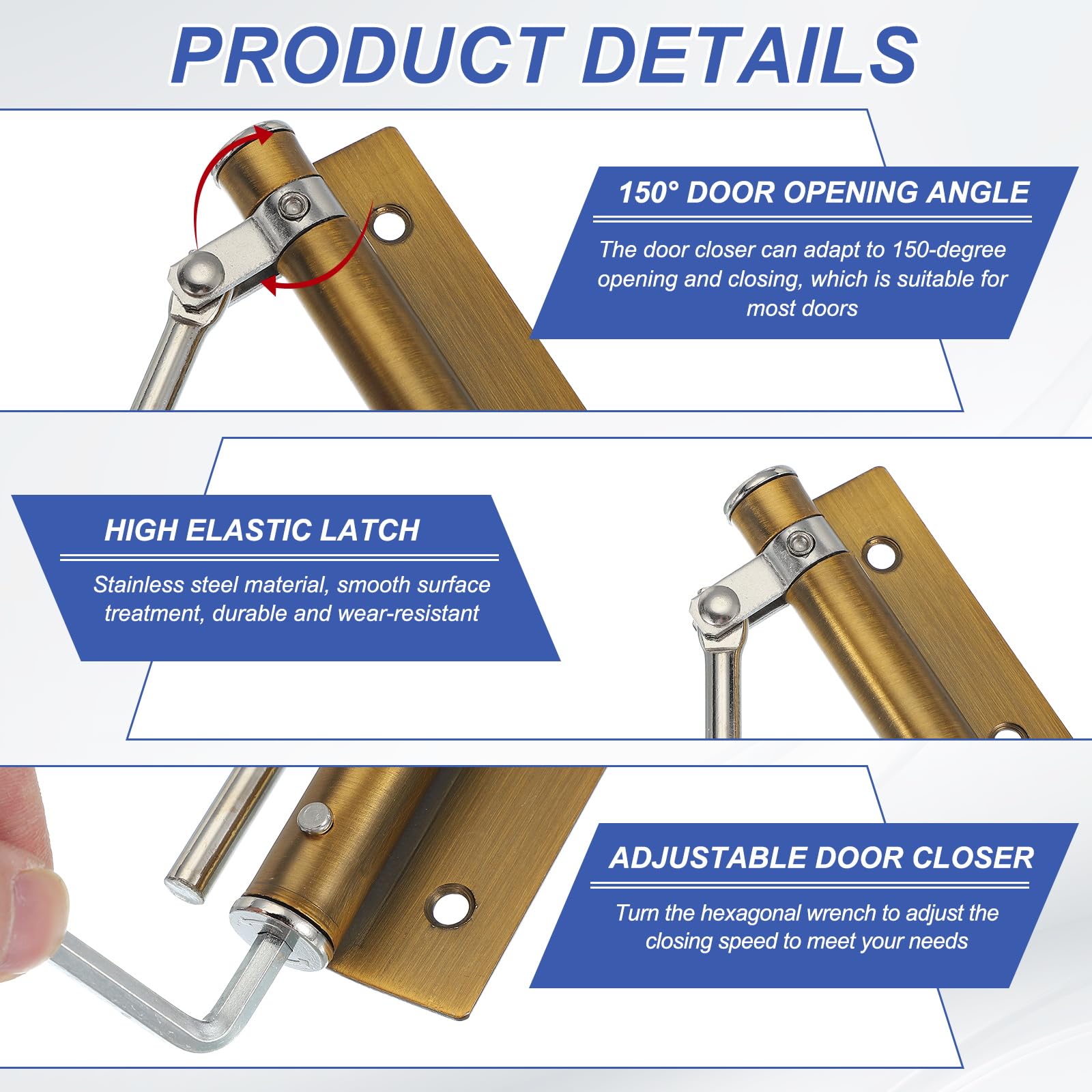 PATIKIL 7 Inch Spring Door Closer - Image 3