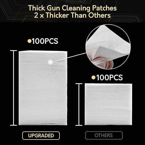 Miniatura 7 de 1800900 parches gruesos de limpieza de armas, parches de pistola sin pelusa de 0.354 in, parches de limpieza de calibre cal de 38-.45 para armas de