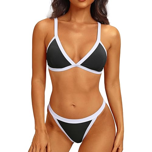 Tempt Me Women Triangle Bikini Sets Halter Two Piece Sexy Swimsuit String Tie Side Bathing Suit