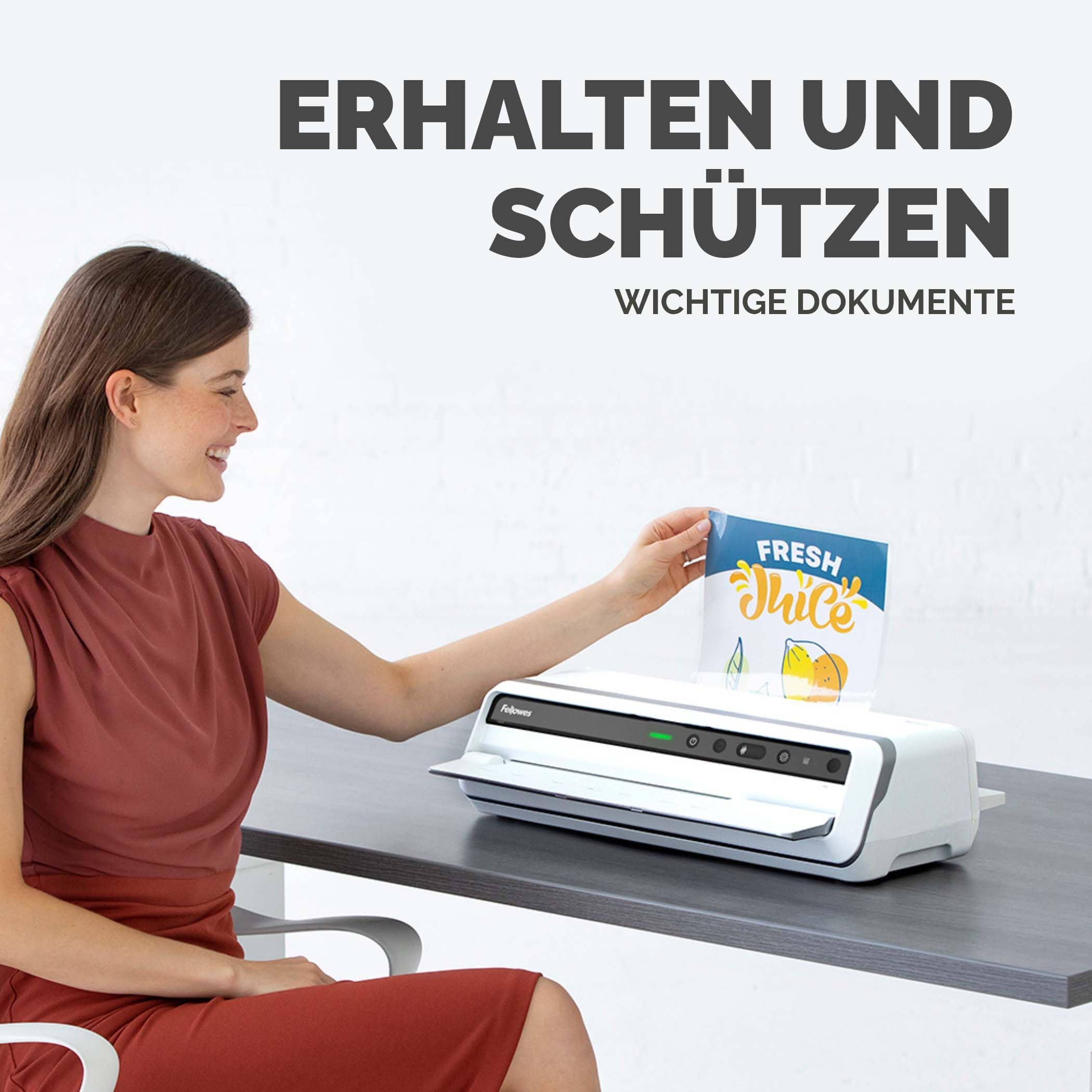 Fellowes Laminierfolien A4, 250 Mikron (2 x 250 mic), Heißlaminierfolien mit glänzendem Finish, sehr stark, 100 Stück