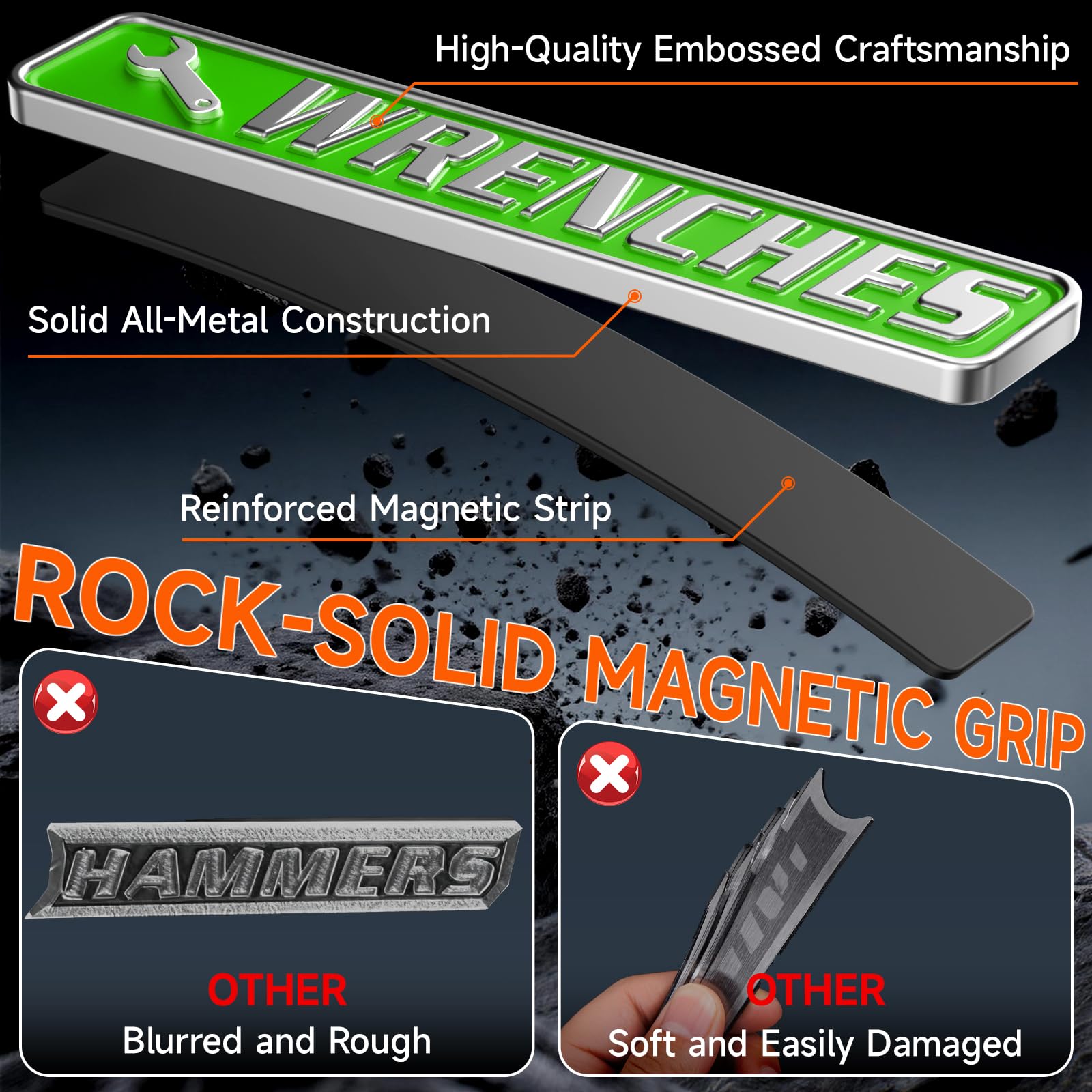 Metal Magnetic Tool Labels - Durable & Reusable -4
