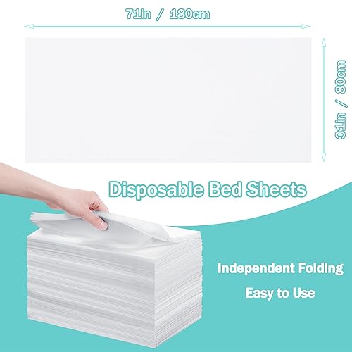 Miniatura 5 de Sábanas desechables para mesa de masaje, 100 piezas de 31 x 71 pulgadas, impermeables, tela no tejida, cubierta de cama de spa transpirable para