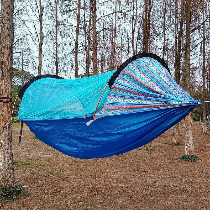 Hamac avec moustiquaire – Hamac de camping anti-retournement, tissu de parachute pour l'extérieur
