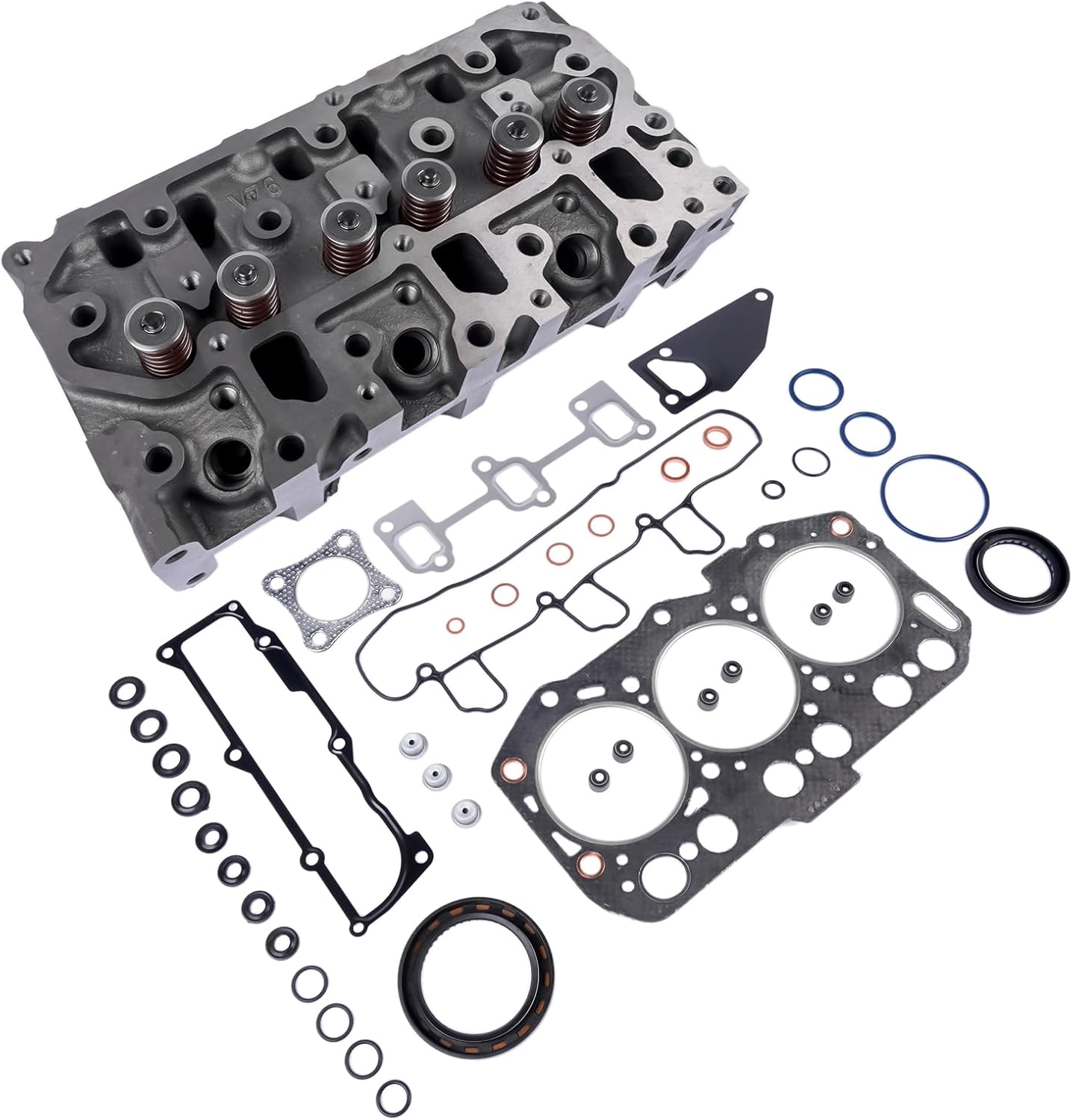 Complete Cylinder Head & Full Gasket Kit Replacement for Yanmar 3TNV80 3TNV80F Engine Generator Tractor