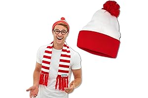 Where's Waldo Red and White Beanie Costume Hat