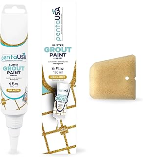 PentaUSA Tile Grout - Glitter Grout Tube, 6 Fl Oz Glitter Fast Drying Gr...
