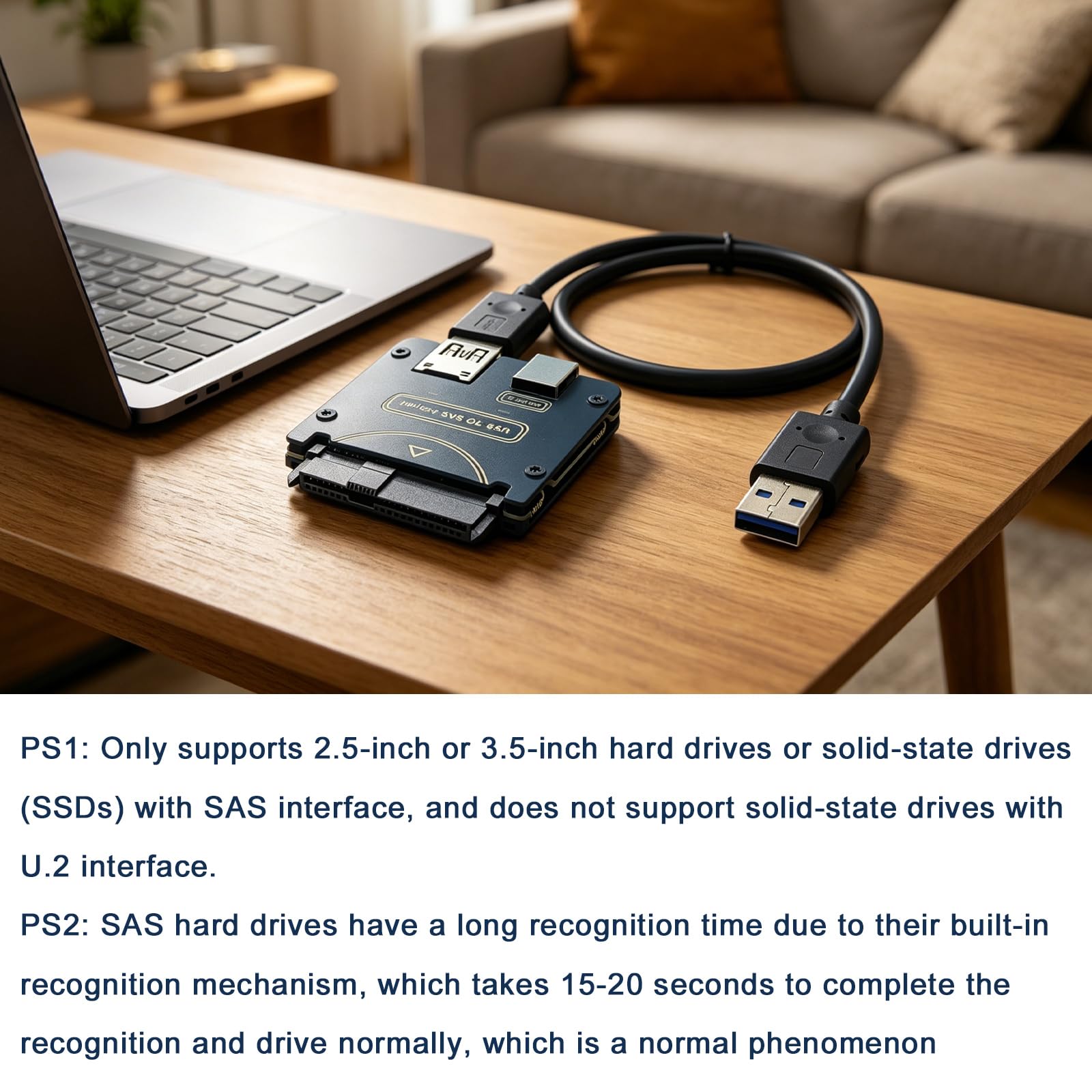 SFF-8482 Adattatore RAID per dischi rigidi SAS da 29 pin a USB3.0 5 Gbit/s, adattatore di conversione da USB 3.0 a SAS per dischi rigidi da 2,5/3,5 pollici, scheda adattatore SSD con chipset e