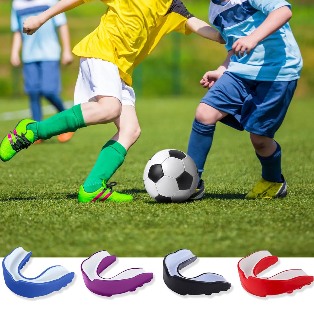 4 paradenti sportivi, paradenti sportivi per bambini per tutti gli sport di contatto completo tra cui rugby, boxe, arti marziali, hockey, MMA, taekwondo