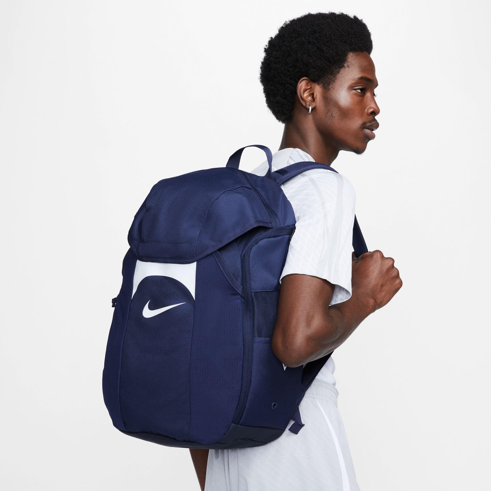 Nike Unisex Backpack Academy Storm-Fit, Midnight Navy/Midnight Navy/White, DV0761-410, 30 l, granatowy (Midnight Navy/Midnight Navy/White), 30L, Soccer