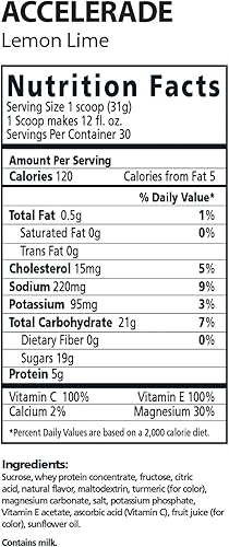 Miniatura 3 de PacificHealth Accelerade, Mezcla de bebida de hidratación deportiva totalmente natural con proteínas, carbohidratos y electrolitos para una
