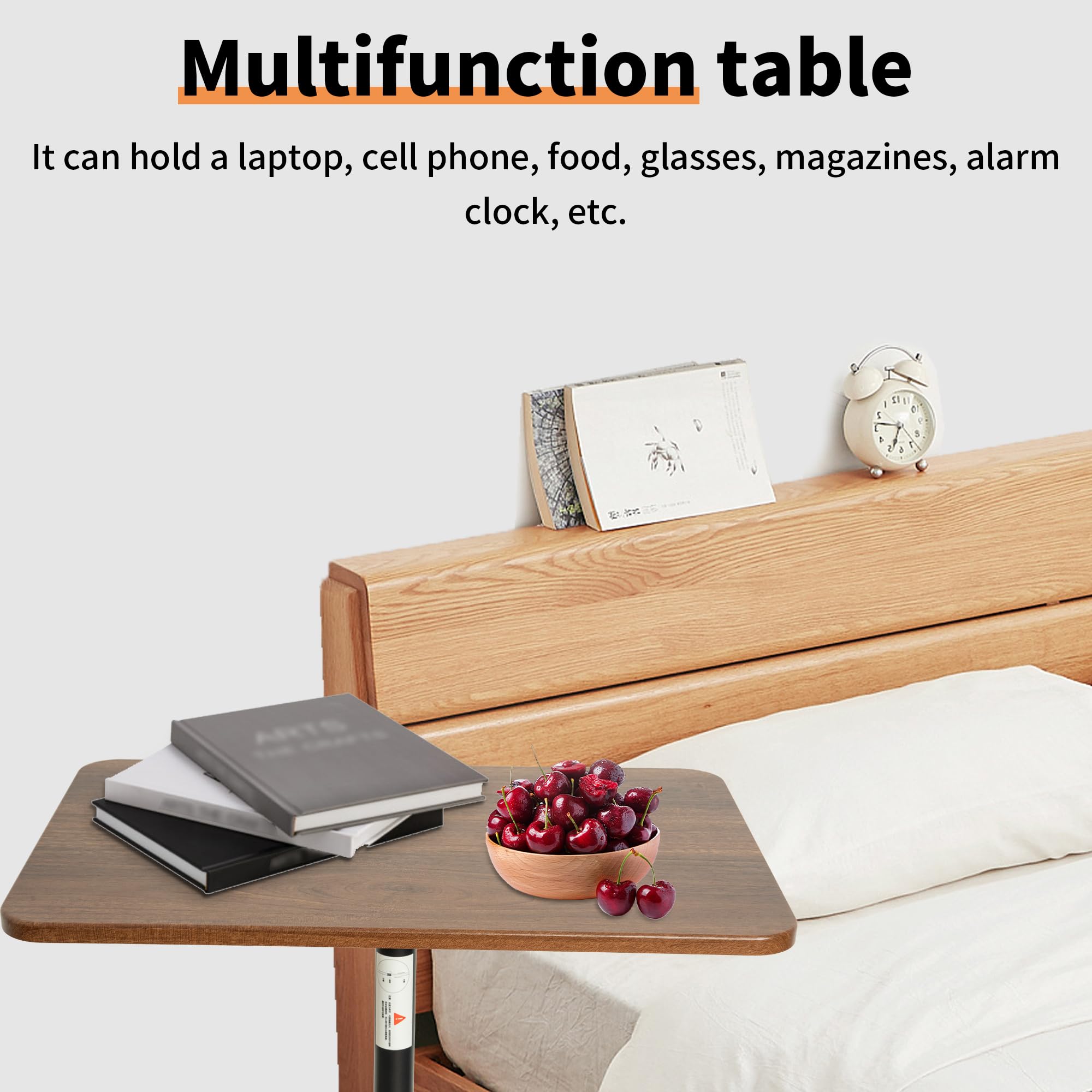 AKOZLIN Soporte de altura ajustable para laptop (18-48 pulgadas), color negro | Escritorio portátil con bandeja de madera, para oficina en casa