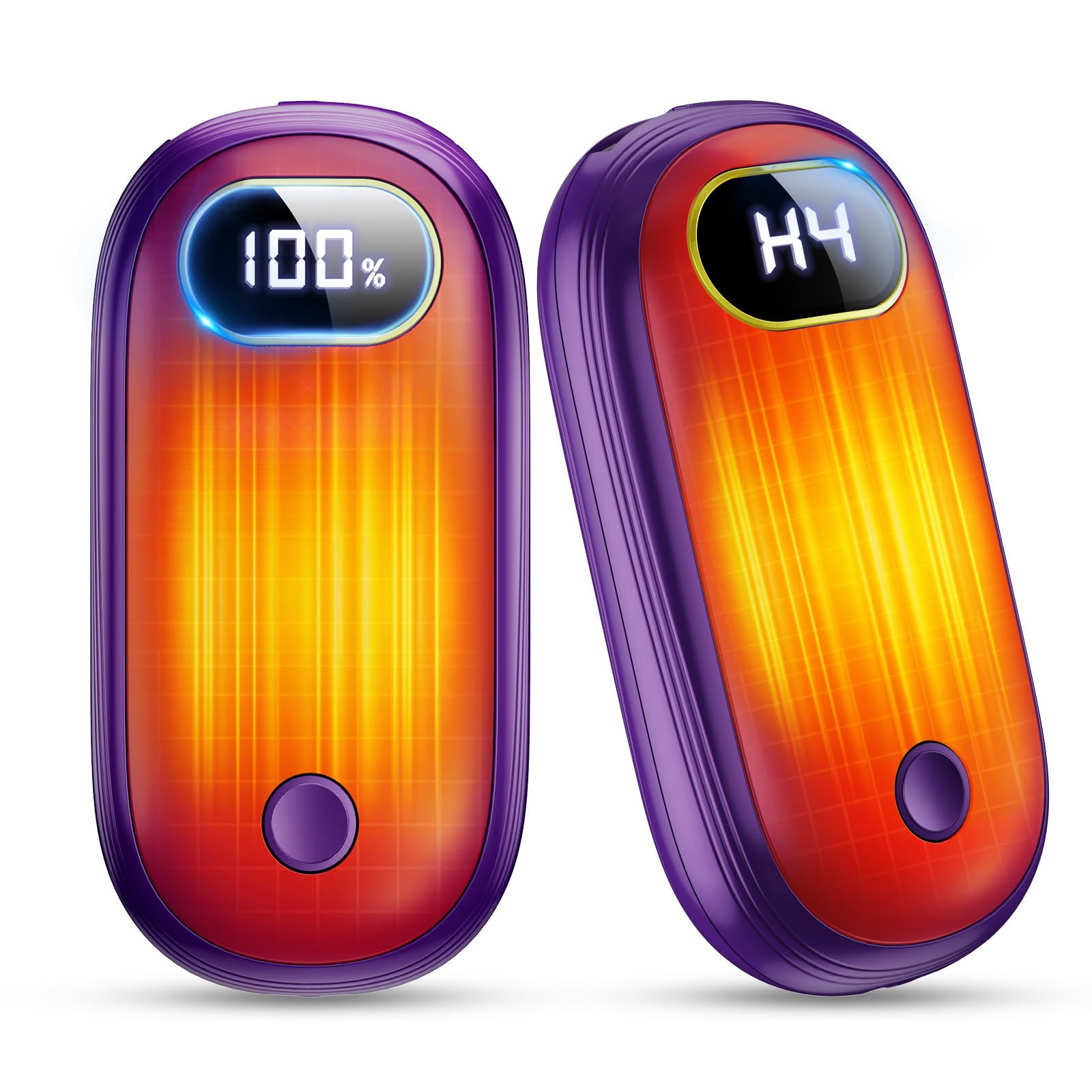Scaldamani elettrici, ricaricabili USB, riscaldamento a doppio lato, set da 2 pezzi, riutilizzabili, display digitale a LED, 4 modalità di riscaldamento, scaldamani tascabili, regalo per donne e
