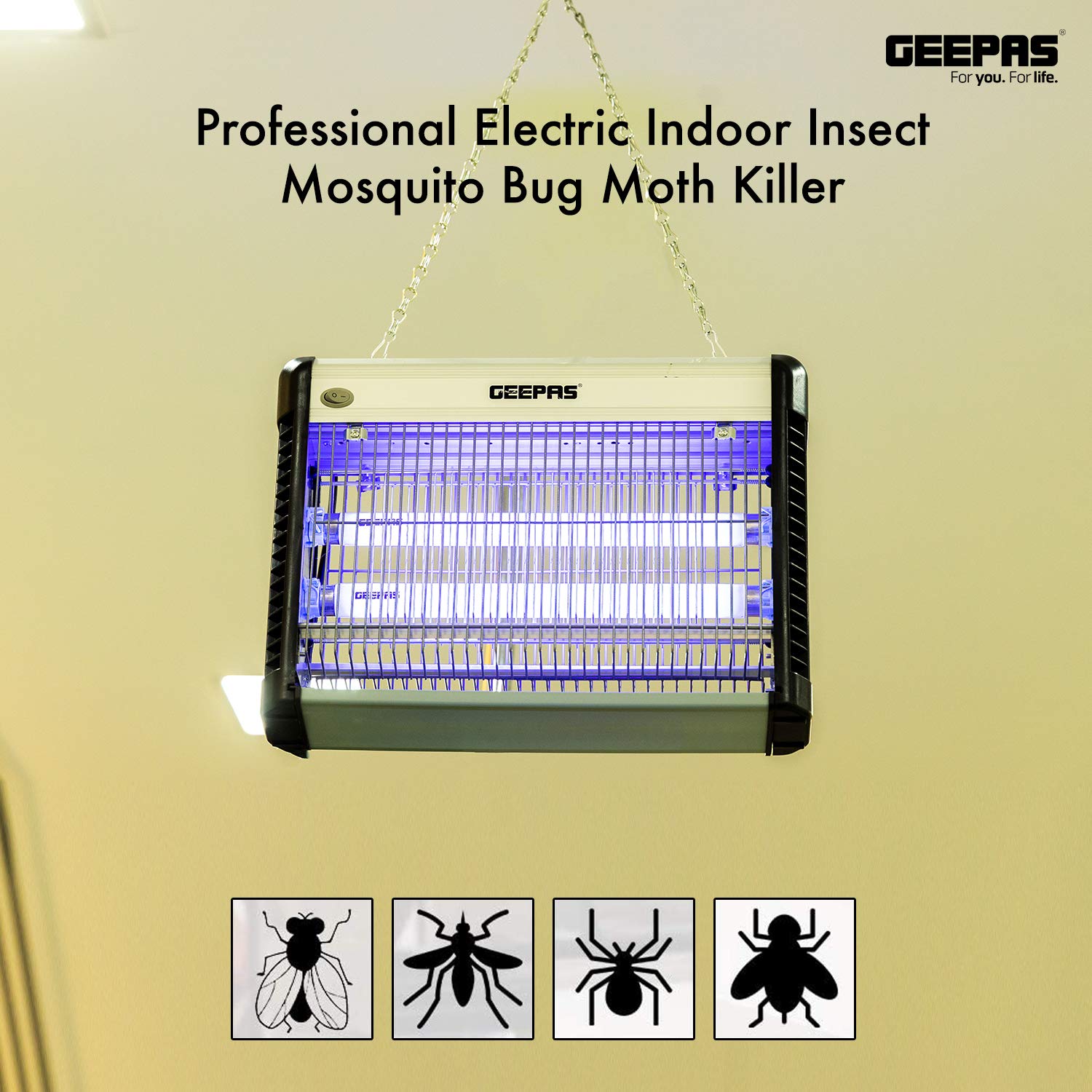 Geepas Fly and Insect Killer Powerful Fly Zapper 10W UV Light