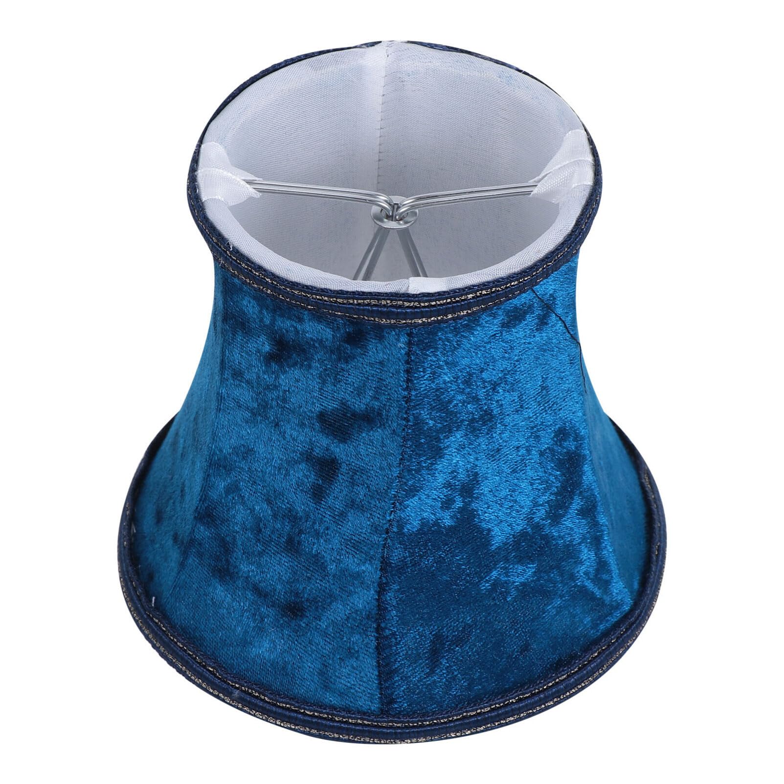UPKOCH 1 Pc Fabric Lampshade Bedside Lamp Shade Blue s Barrel Cloth Bedside Screen Fringe Retro Table Table Bulb Art
