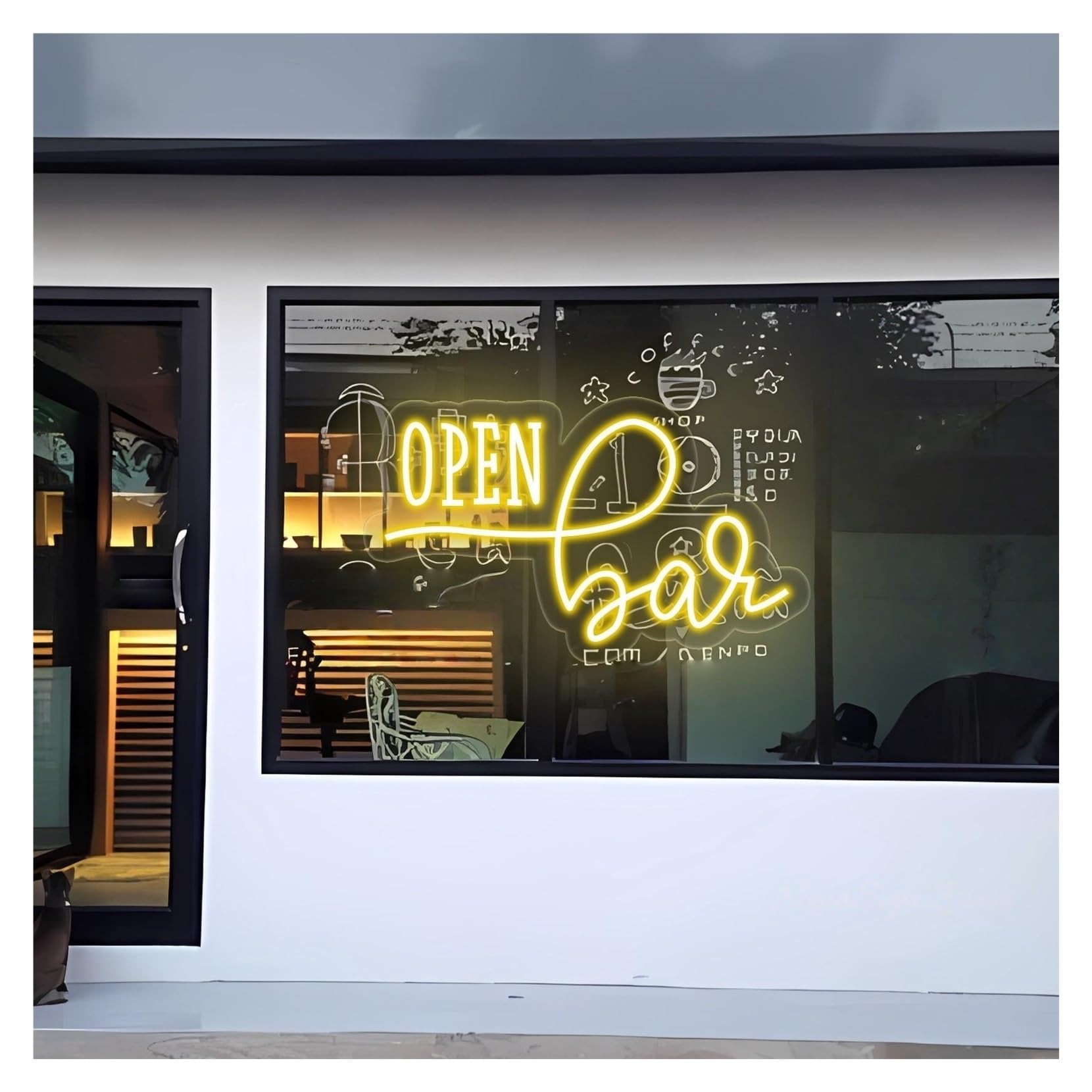 RONGCH Hanging Art Signs Open Bar Neon Sign,Suitable for Pub, Lounge, Restaurant Decor with Dimmable 23cmx40cm(B)
