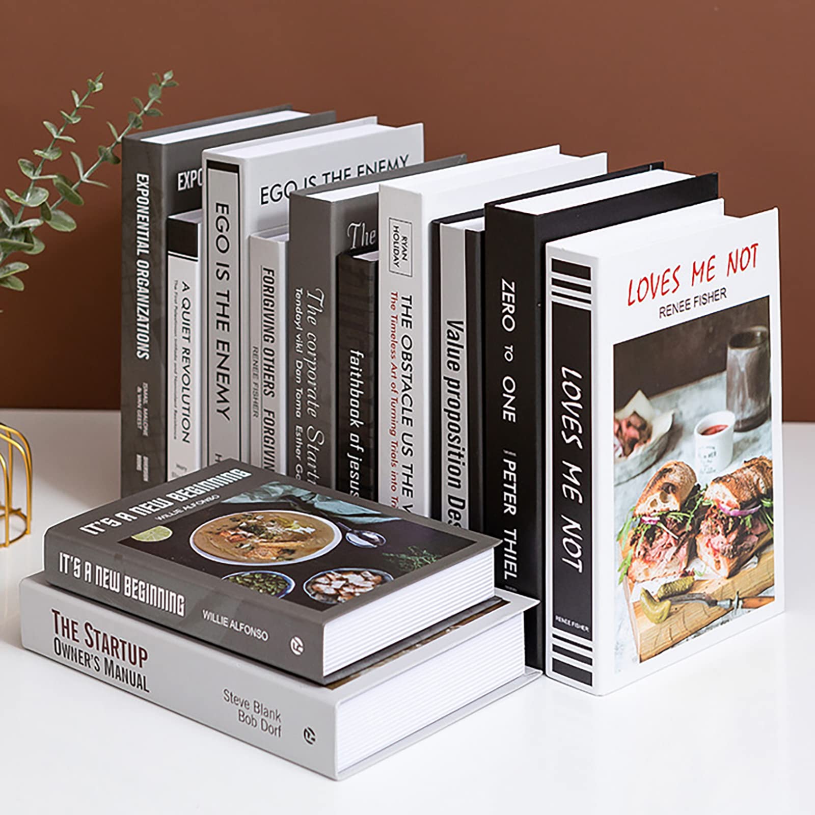 18 Decorative Books Bundle for Coffee Table Designer Book Inspired Decor – Fake Books for Display, Office & Rustic Home Decor, Bookshelf, Modern Farmhouse Decor, Living Room, Coffee Table Books