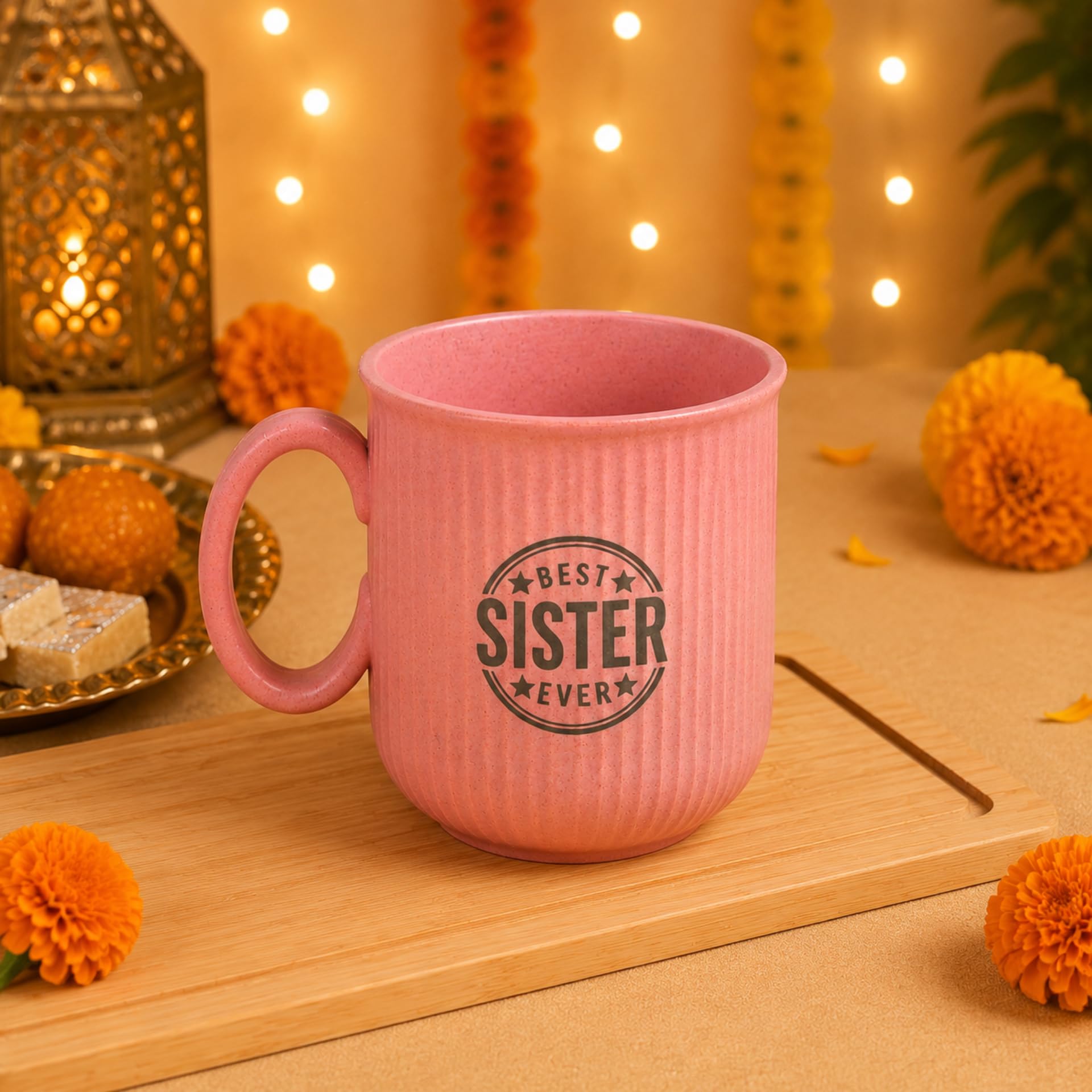 Eha Earth Friendly Return Gift for Sister Made with Rice Husk | Set of 1 | Rakhi Gift for Sister | Printed Mug | Rakhi Hamper | Gift for Rakshabandhan