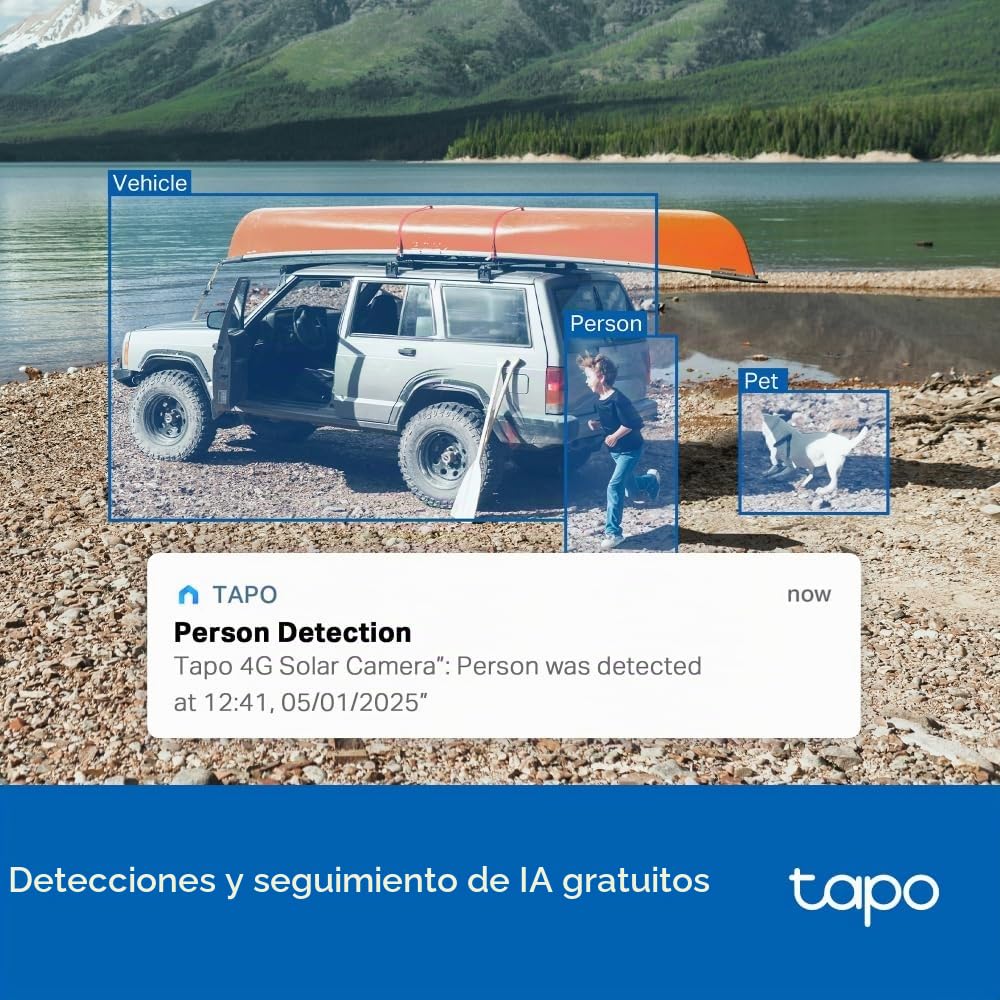 Tapo C615G KIT 2K 3MP Cámara de seguridad solar para exteriores inalámbrica, cámara de seguridad 4G con ranura SIM, cámara de visión nocturna a color al aire libre, detección de IA CCTV, IP65, sin hub