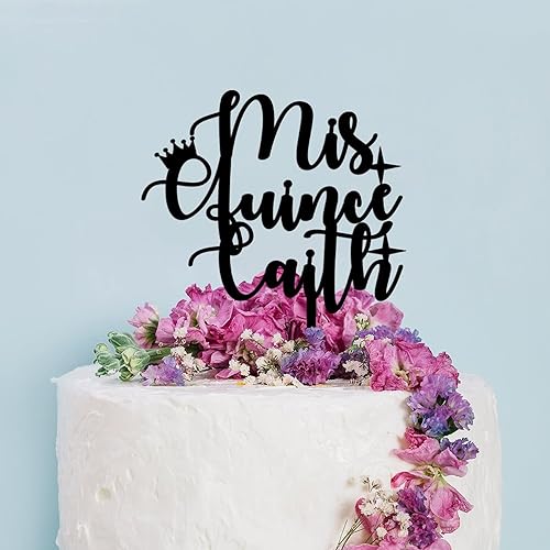 Miniatura 3 de Happy Birthday Cake Topper Personalized Numbers Colors Mis Quince Happy 15th Birthday Reusable Pastries Cake Insert Sign Cake Ornament Perfect for