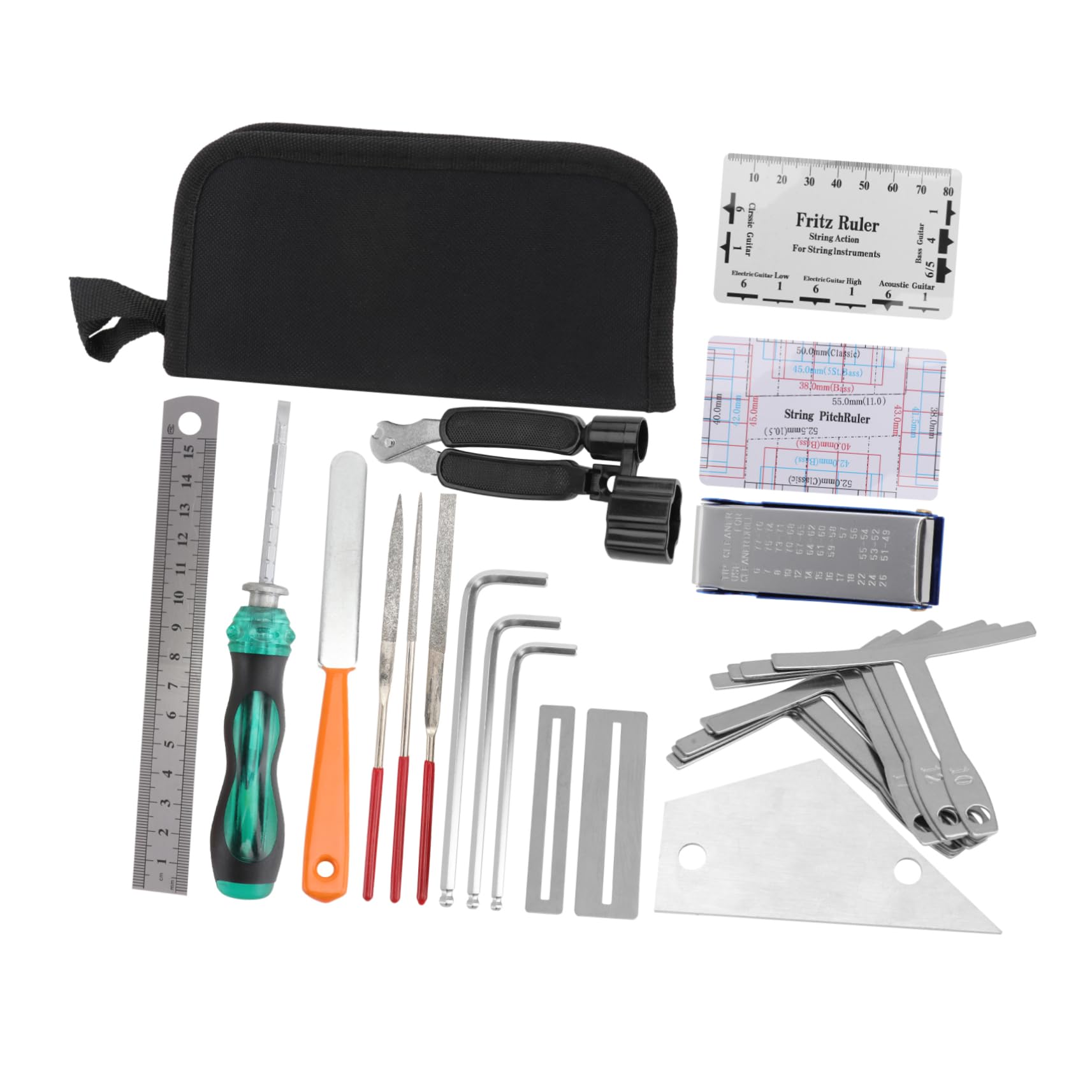 1 set Strumenti per Della Chitarra Kit Completo Riparazione e Pulizia Accessori Leggeri e Resistenti per Musicisti Professionisti e Amatoriali
