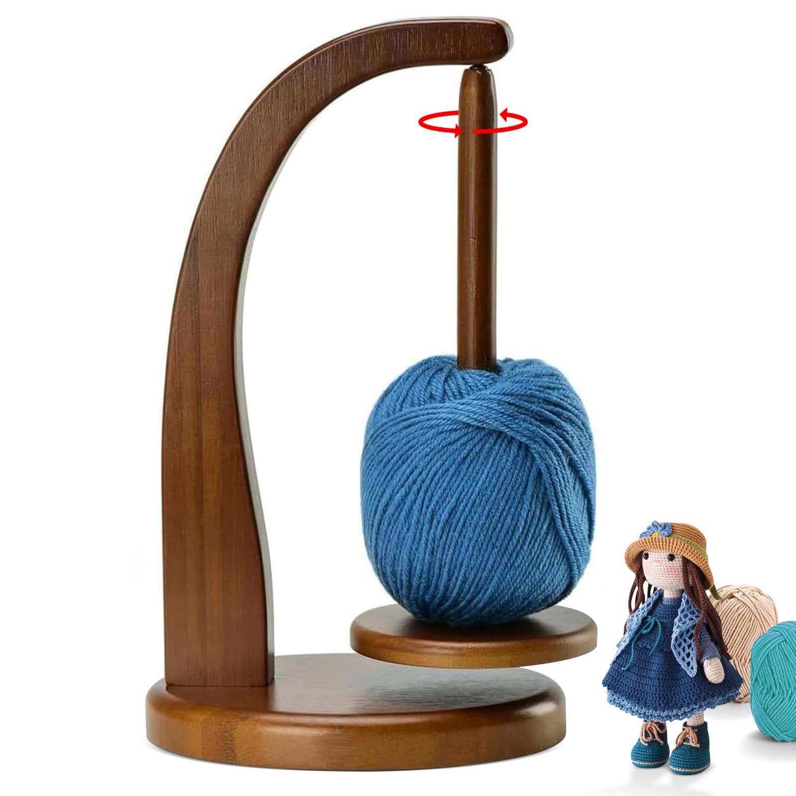 Porte-Pelote Double Magnétique En Bois - Dérouleur De Laine Pour Tricot & Crochet, Rotation Fluide - 11